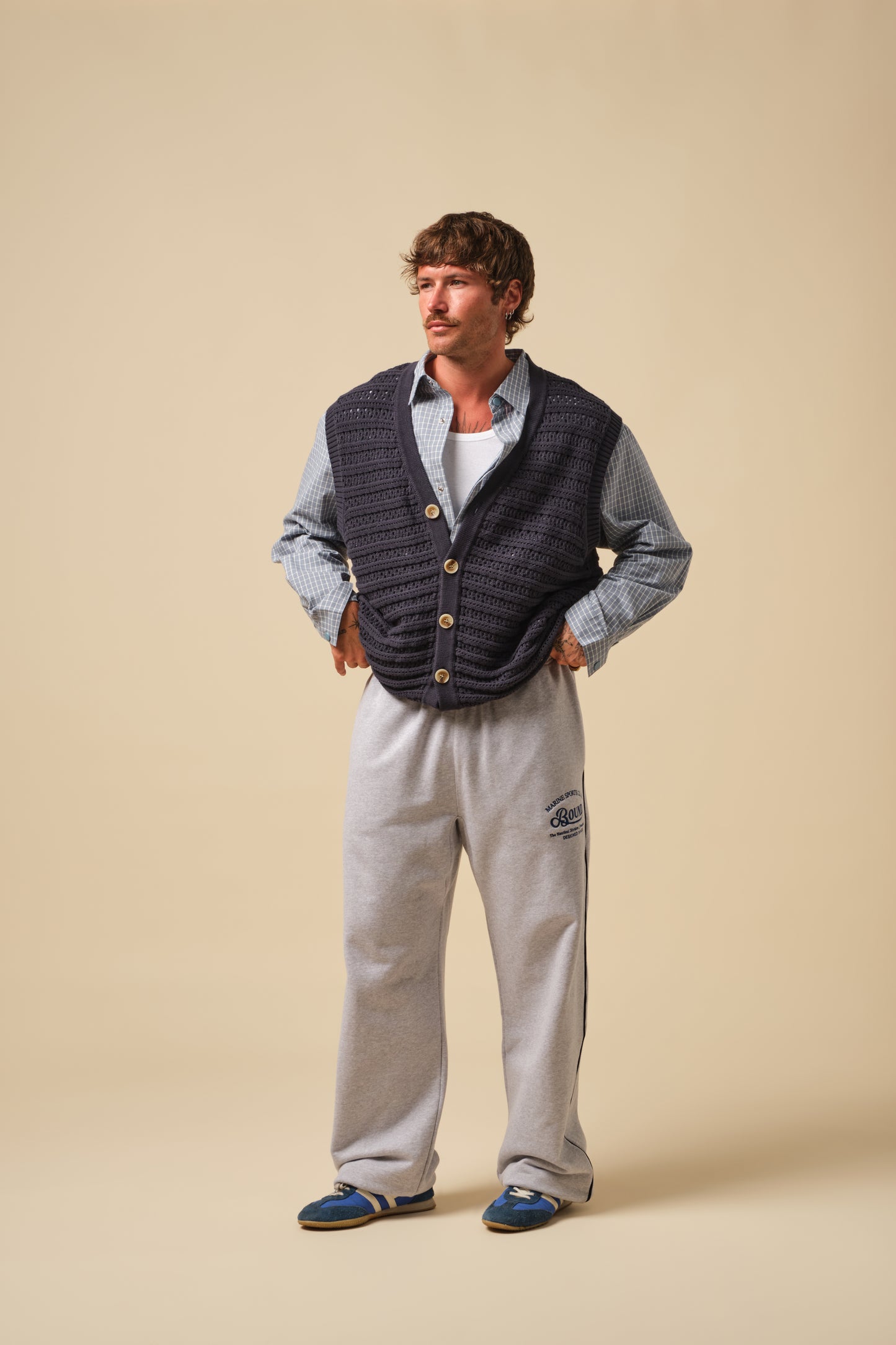 FREDDIE CROCHET KNIT VEST