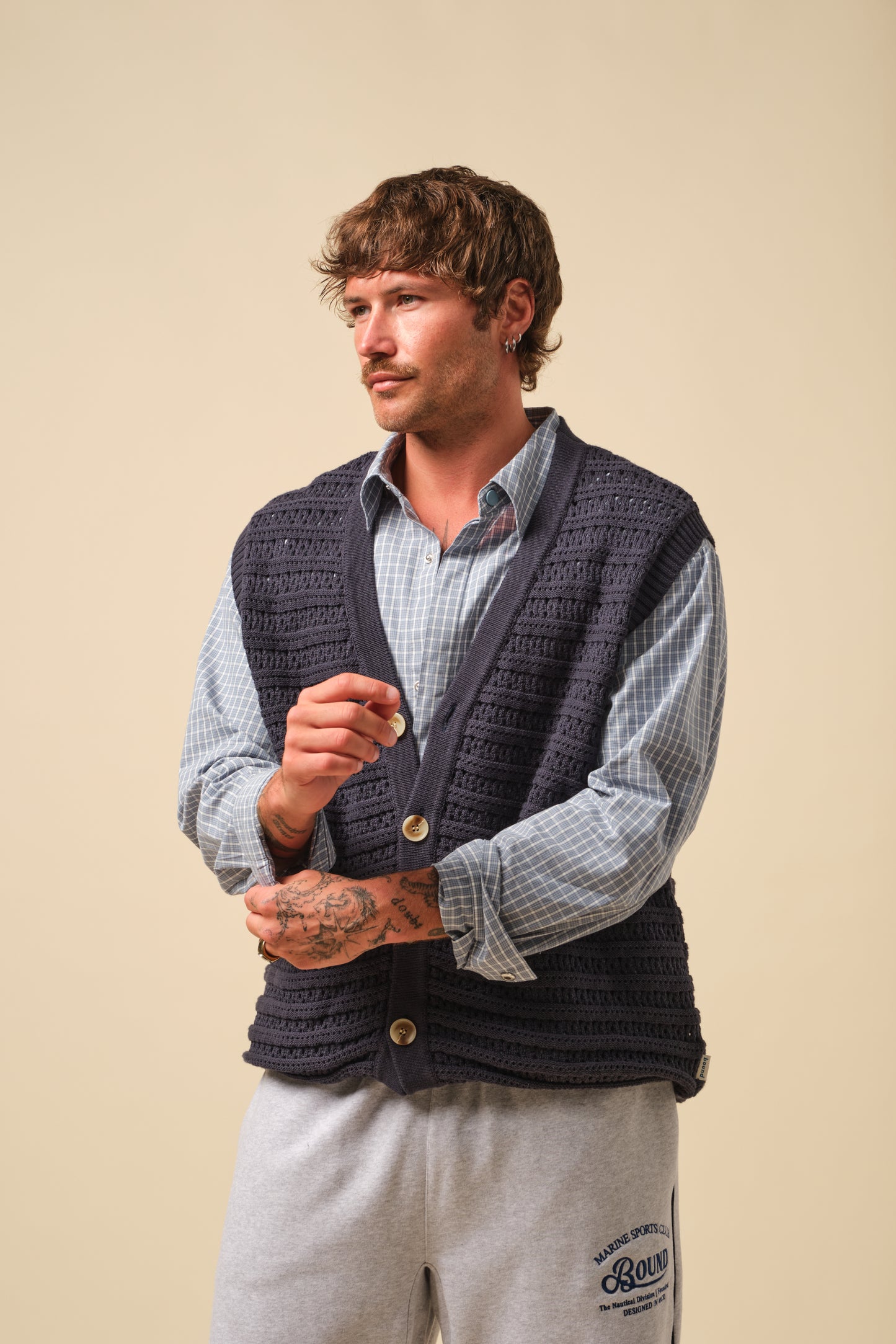 FREDDIE OCEAN CHECK BOXY COTTON SHIRT