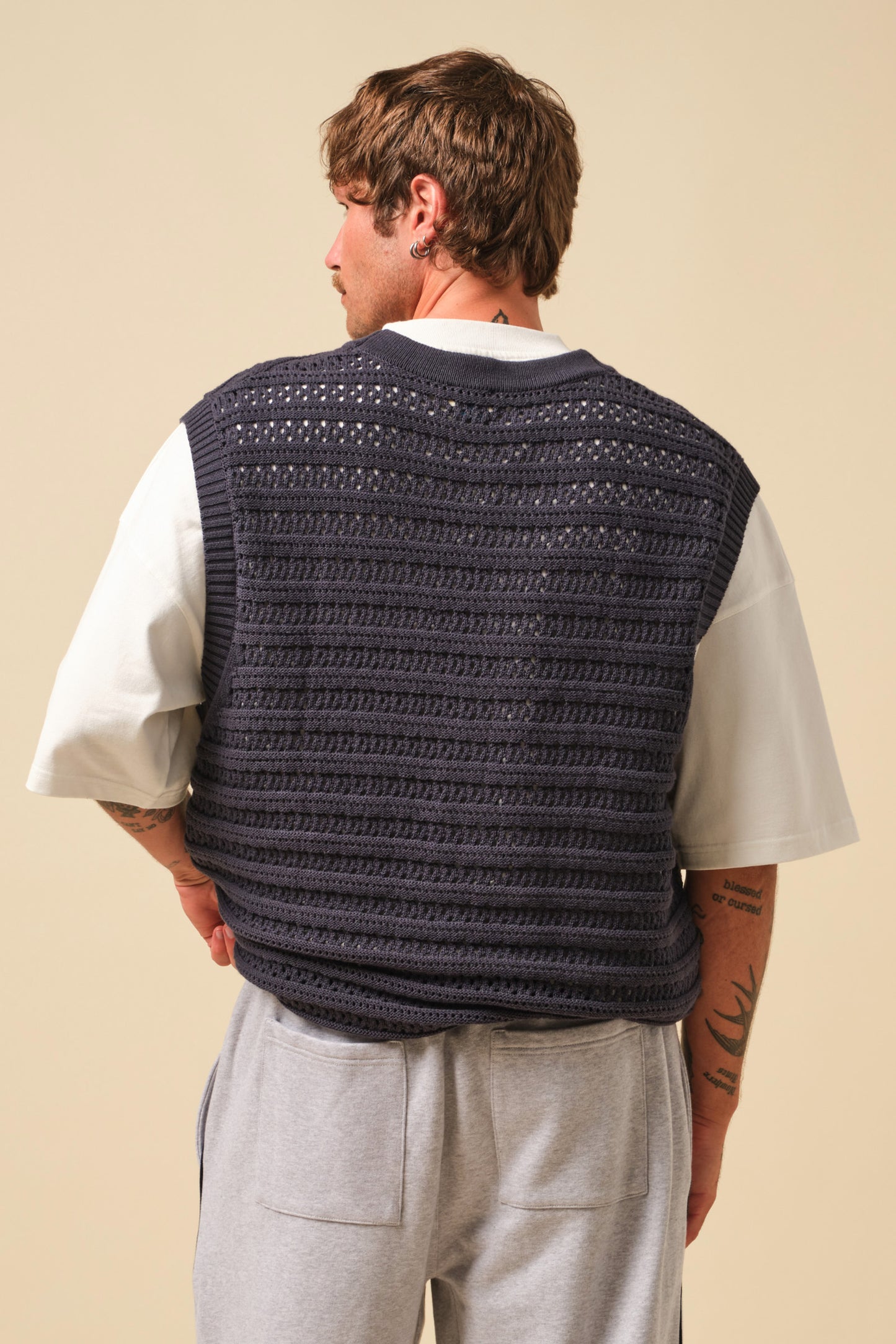 FREDDIE CROCHET KNIT VEST