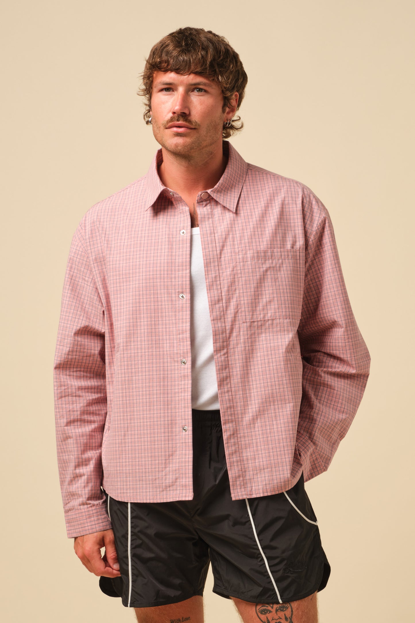 FREDDIE CANDY CHECK BOXY COTTON SHIRT