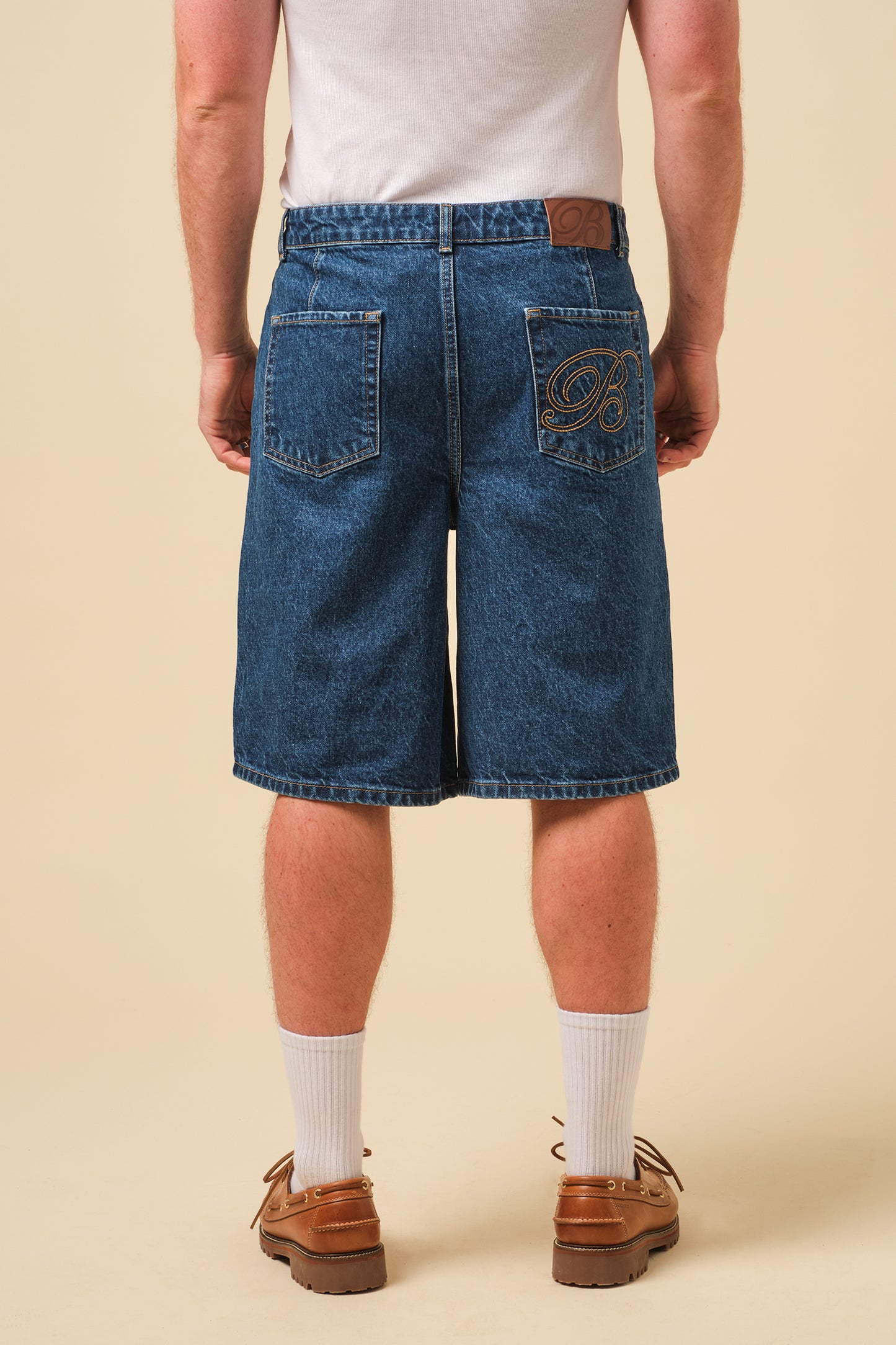 SIGNATURE DENIM JORTS - MID BLUE