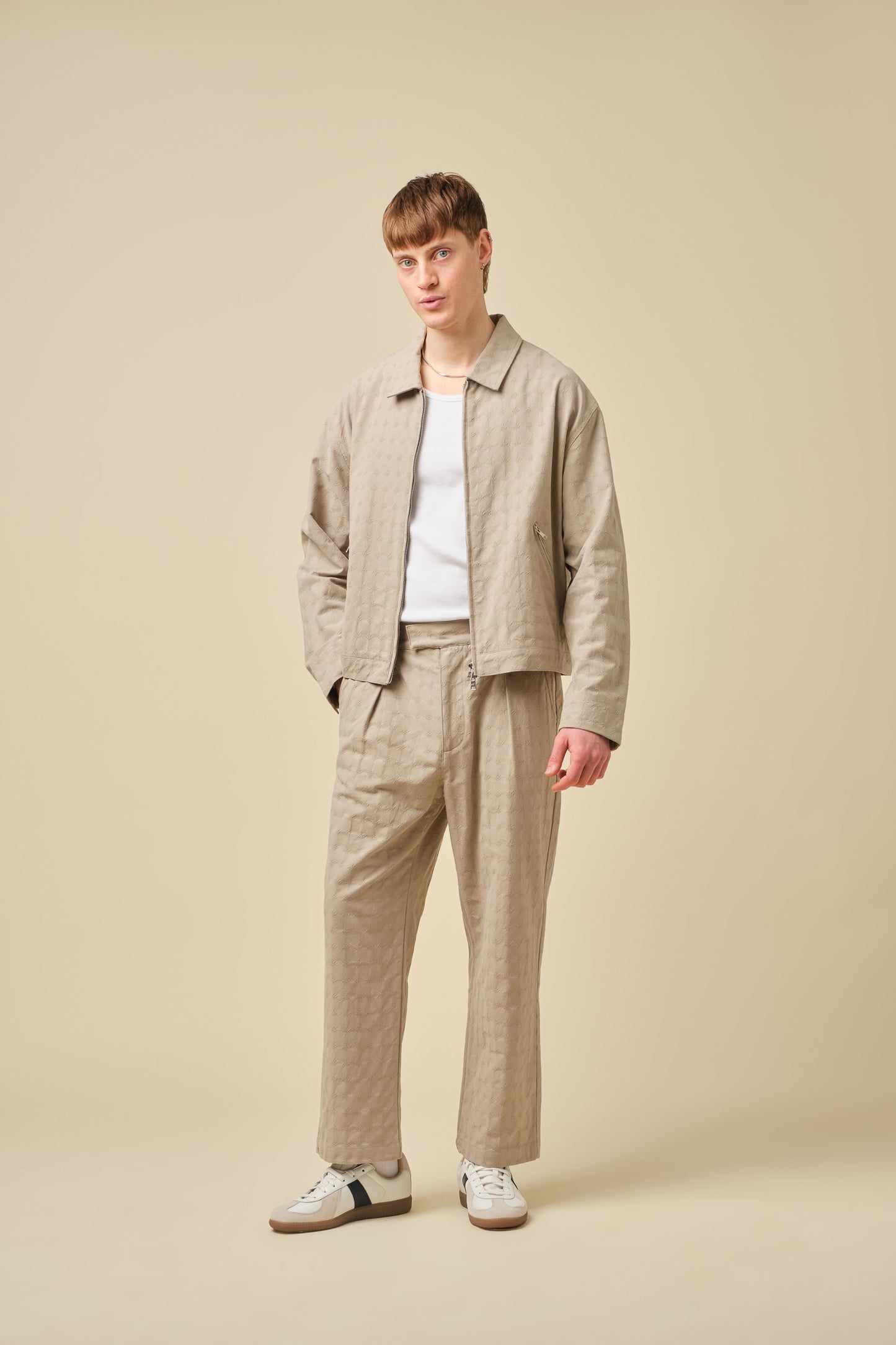 EMBROIDERED RIBIERA JACKET - STONE