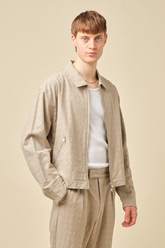 EMBROIDERED RIBIERA JACKET - STONE