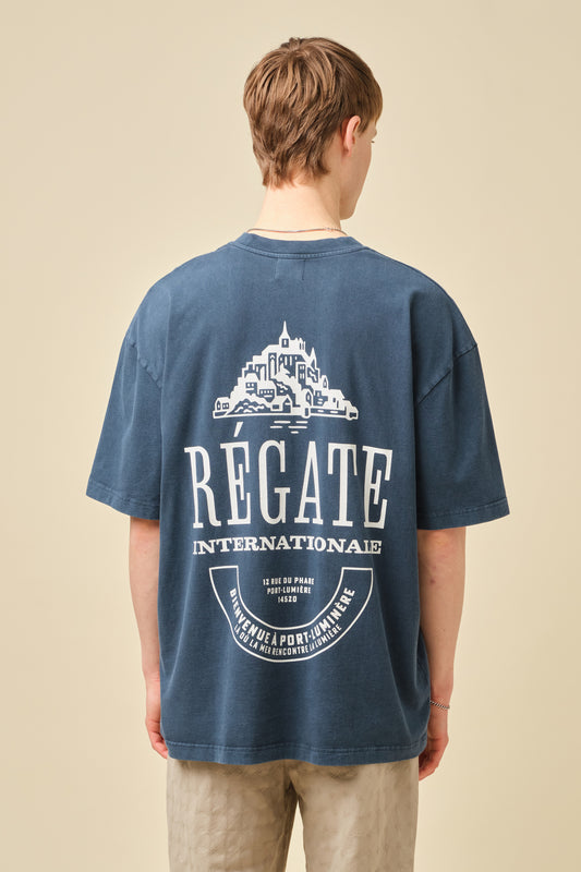 REGATE PORT TEE - FADED DARK NAVY BLUE