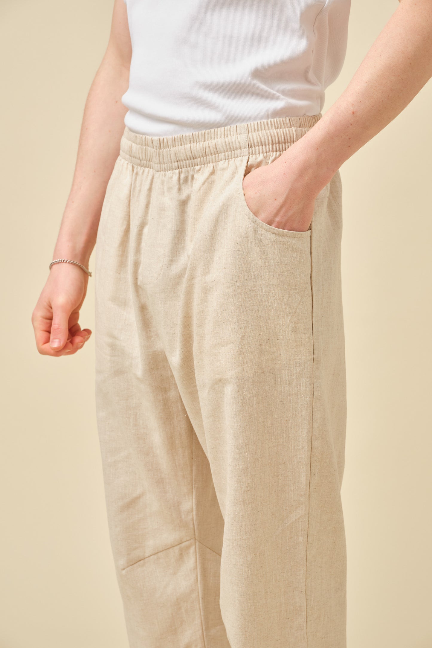 PORTO LINEN TROUSERS - SAND