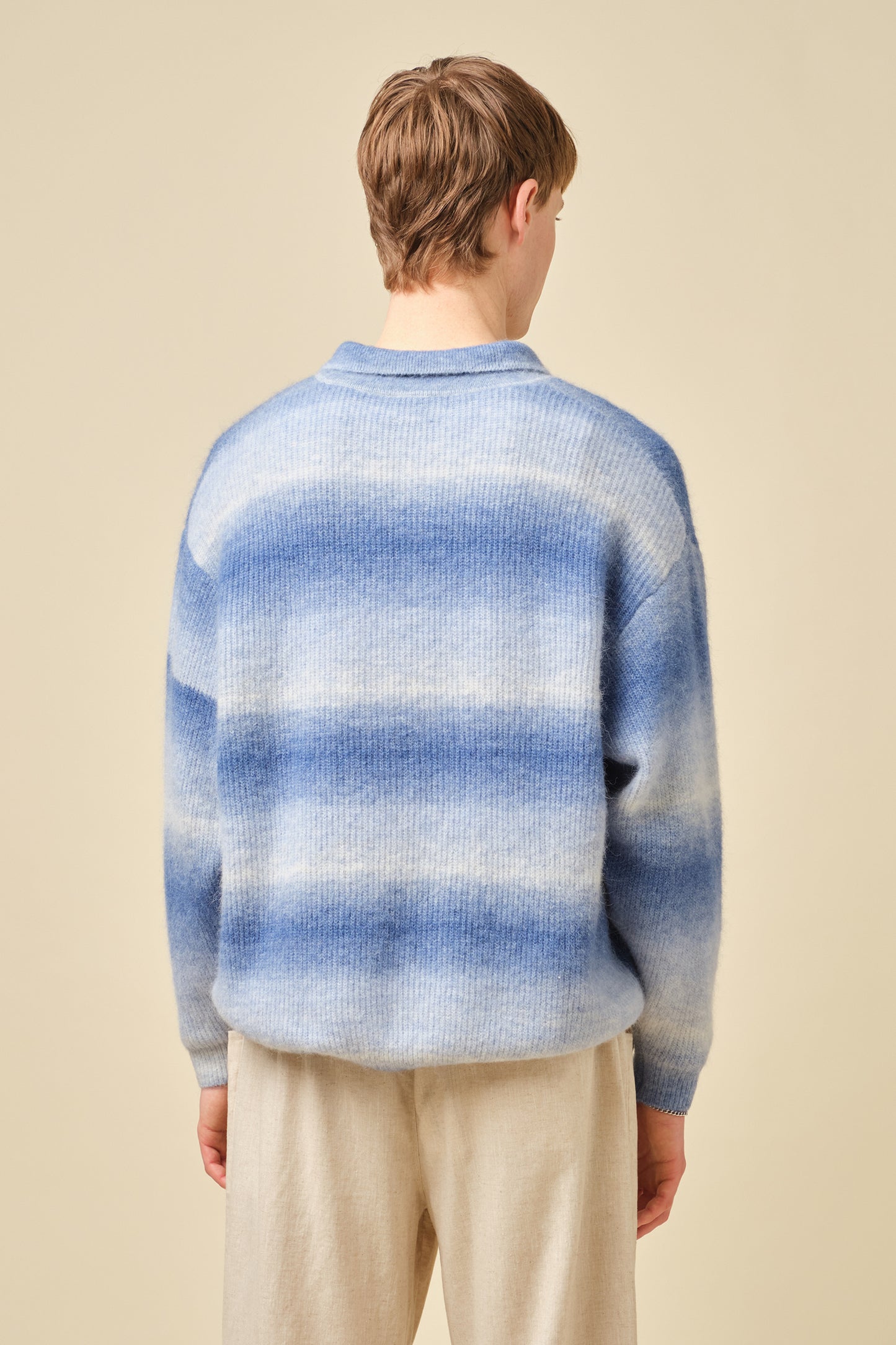 OCEAN GRADIENT ALPACA KNIT LONGSLEEVE POLO