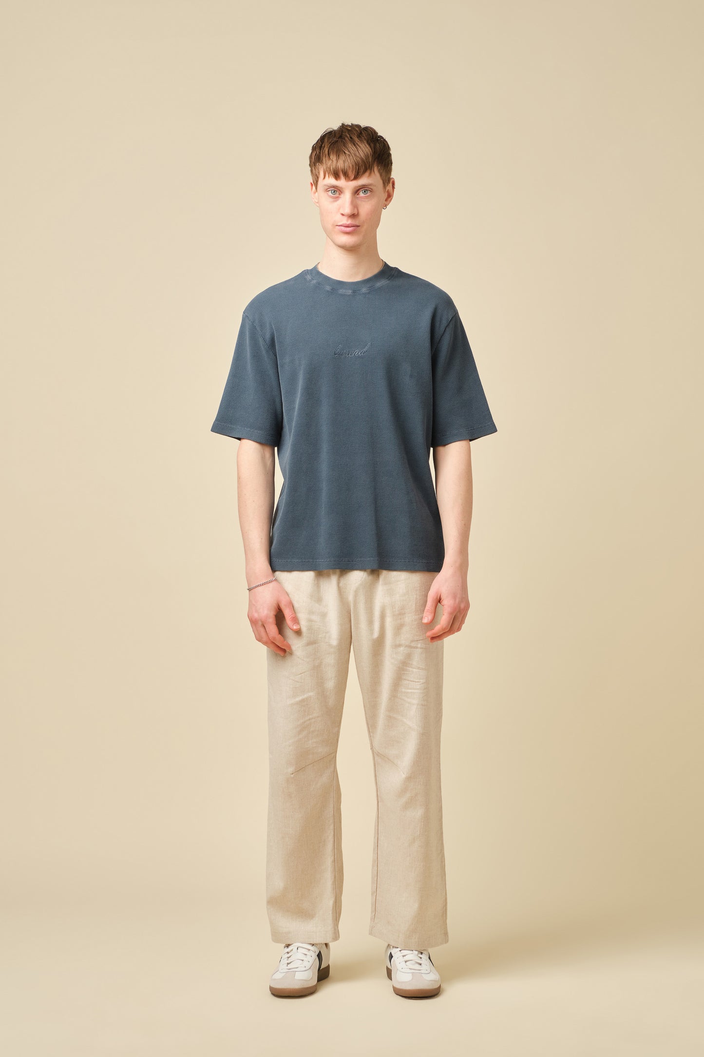 VINTAGE WASHED WAFFLE TEE - NAVY
