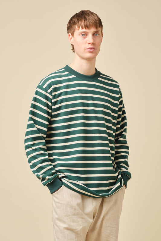 OLIVE STRIPE LONGSLEEVE TEE