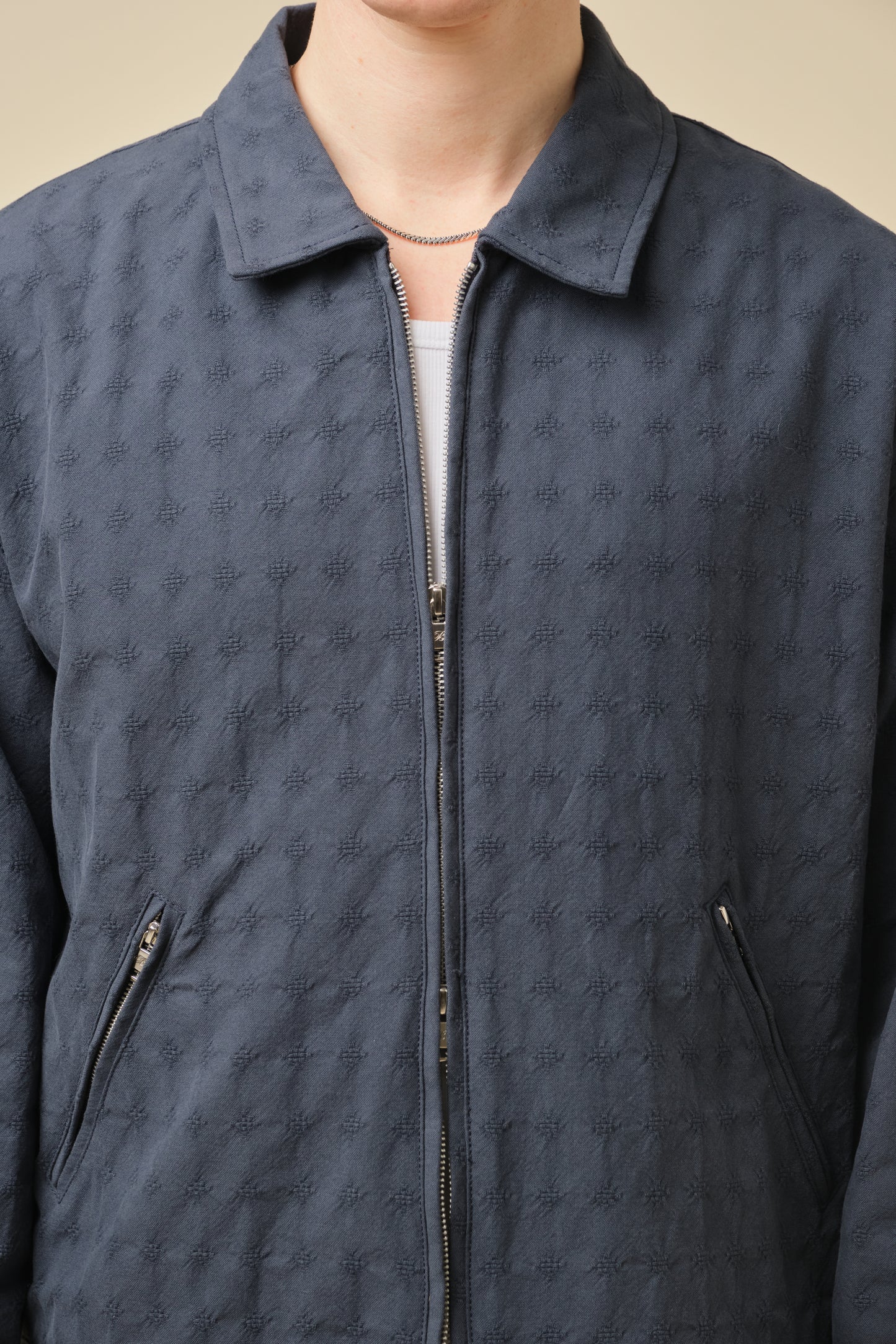 EMBROIDERED RIBIERA JACKET - NAVY