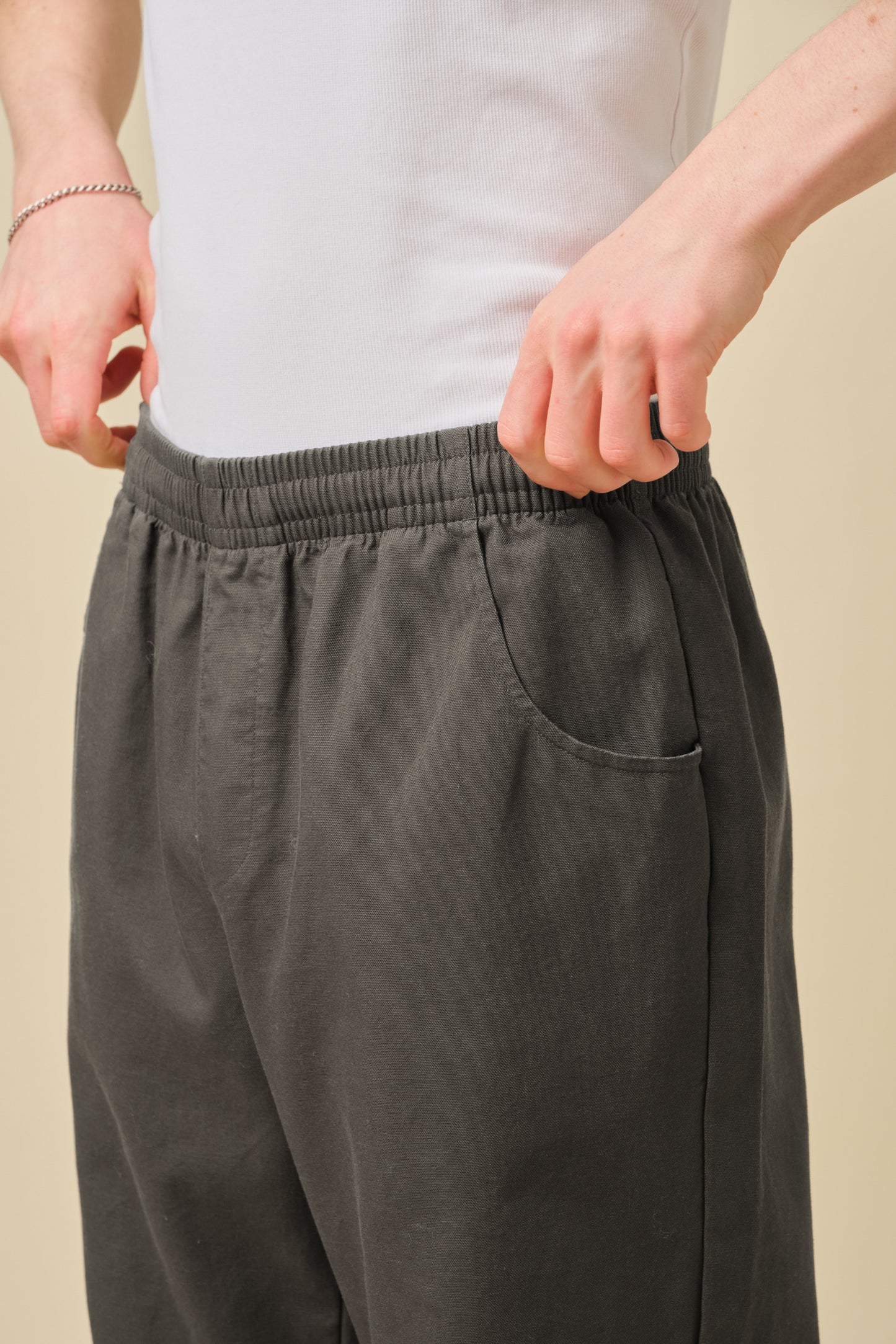 CANVAS RELAXED TROUSERS - CHARCOAL