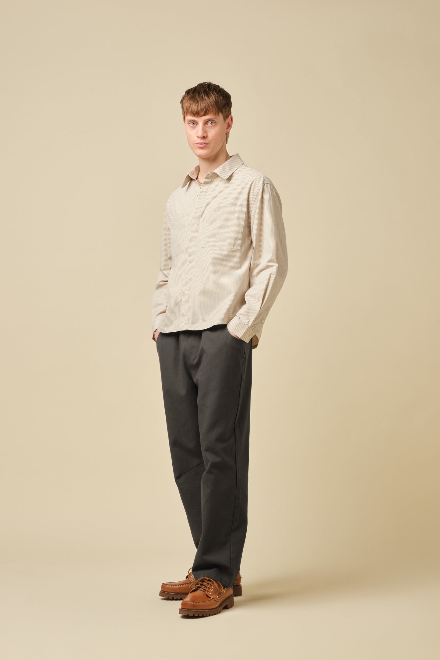 CANVAS RELAXED TROUSERS - CHARCOAL