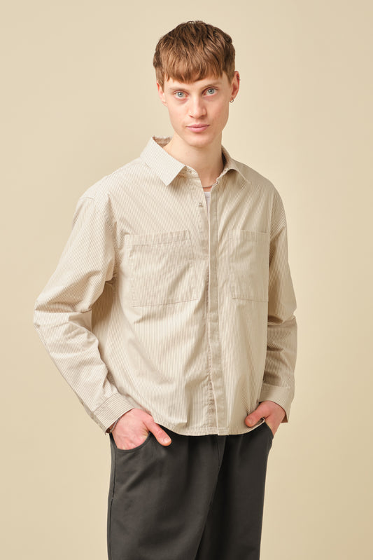 LORDELO STRIPE LONGSLEEVE SHIRT - ECRU