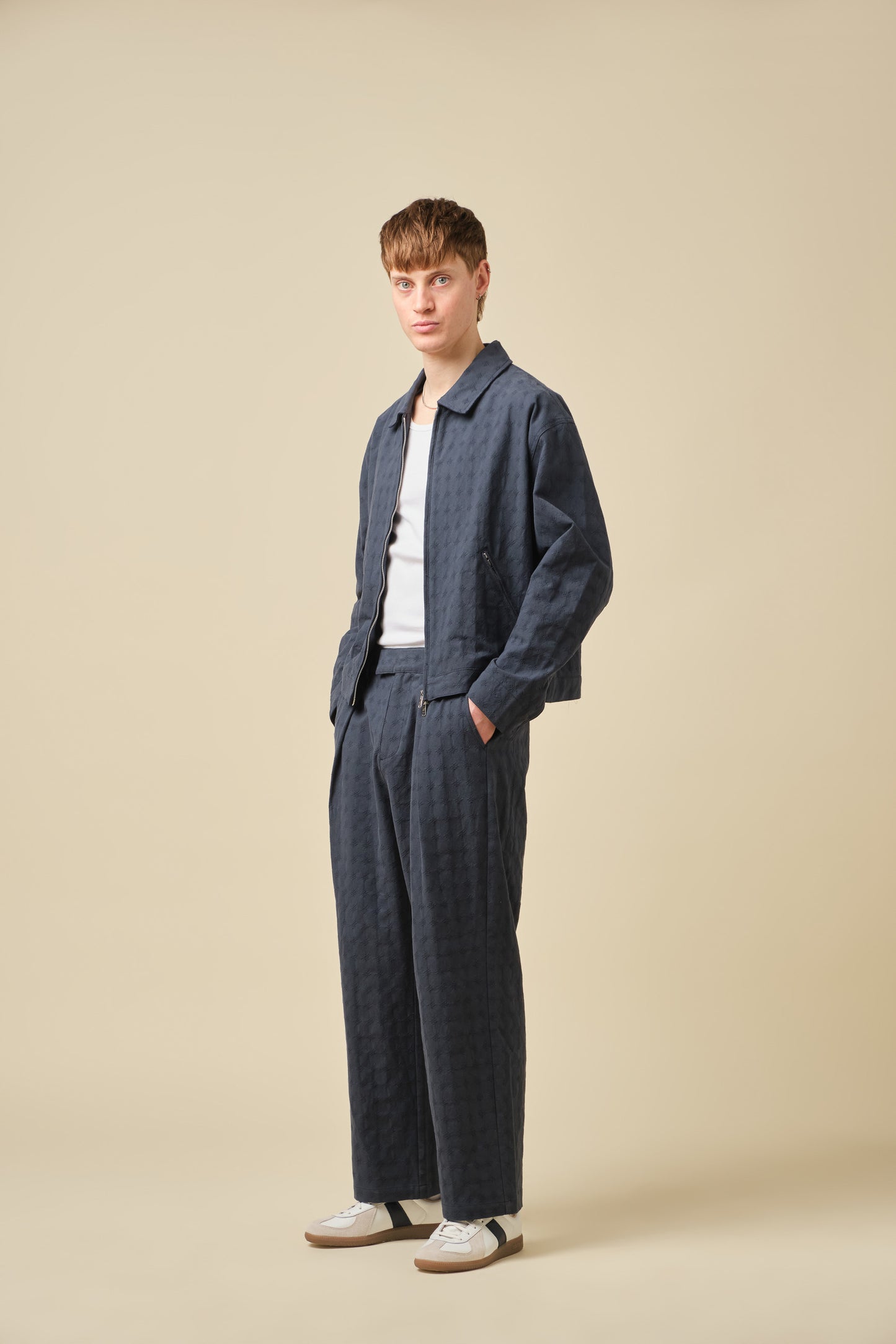 EMBROIDERED RIBIERA JACKET - NAVY