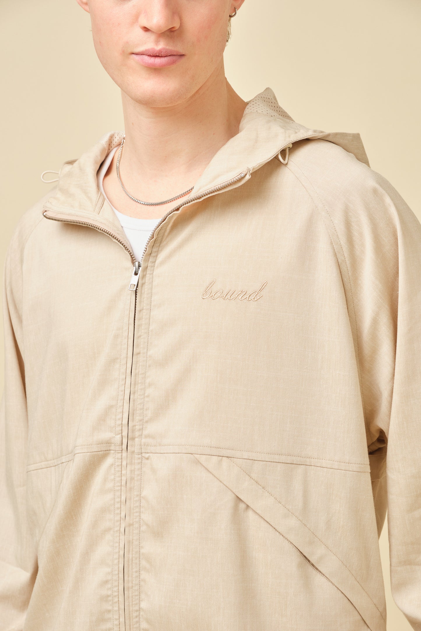 SAND LINEN WINDBREAKER