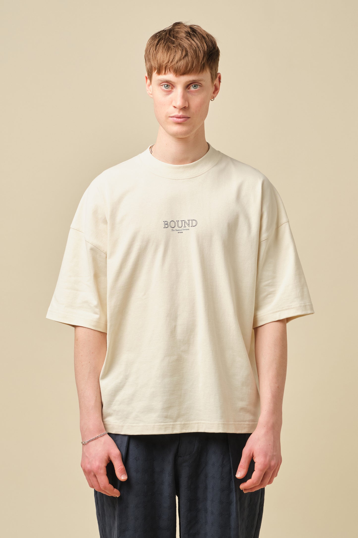 NAUTICAL DIVISON BOXY TEE - ECRU
