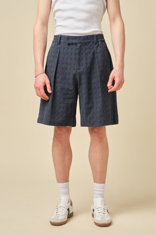 EMBROIDERED RIBIERA SHORTS - NAVY