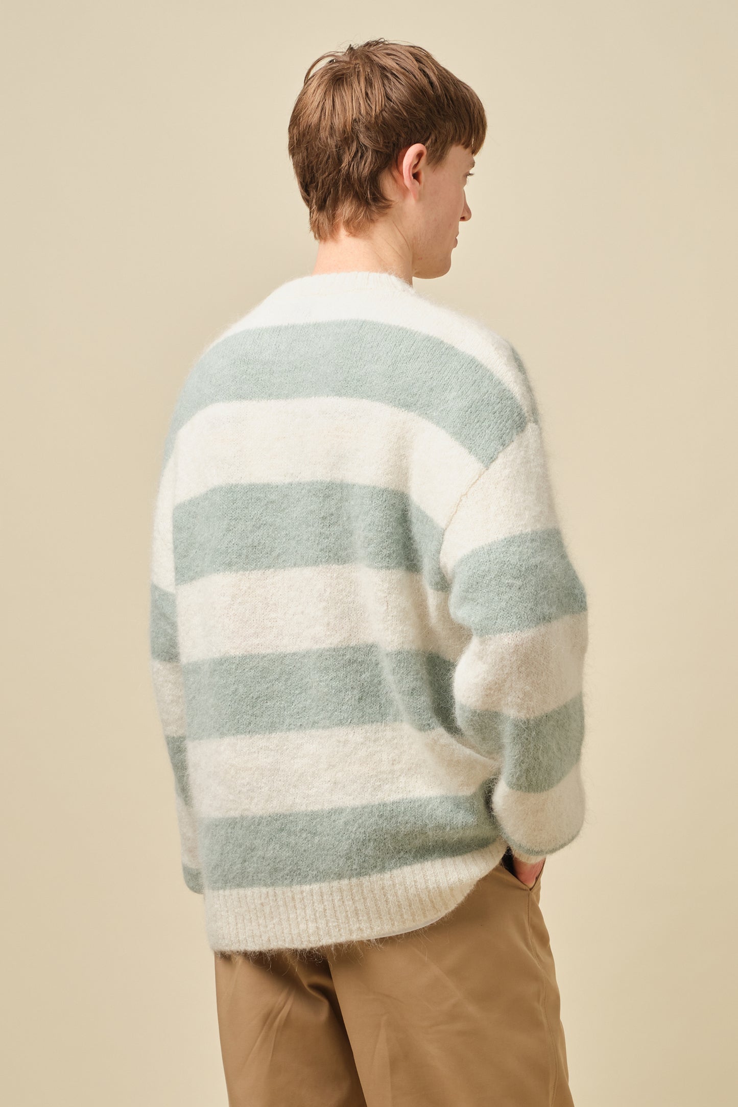 STRIPE ALPACA FLUFFY KNIT - MENTHE