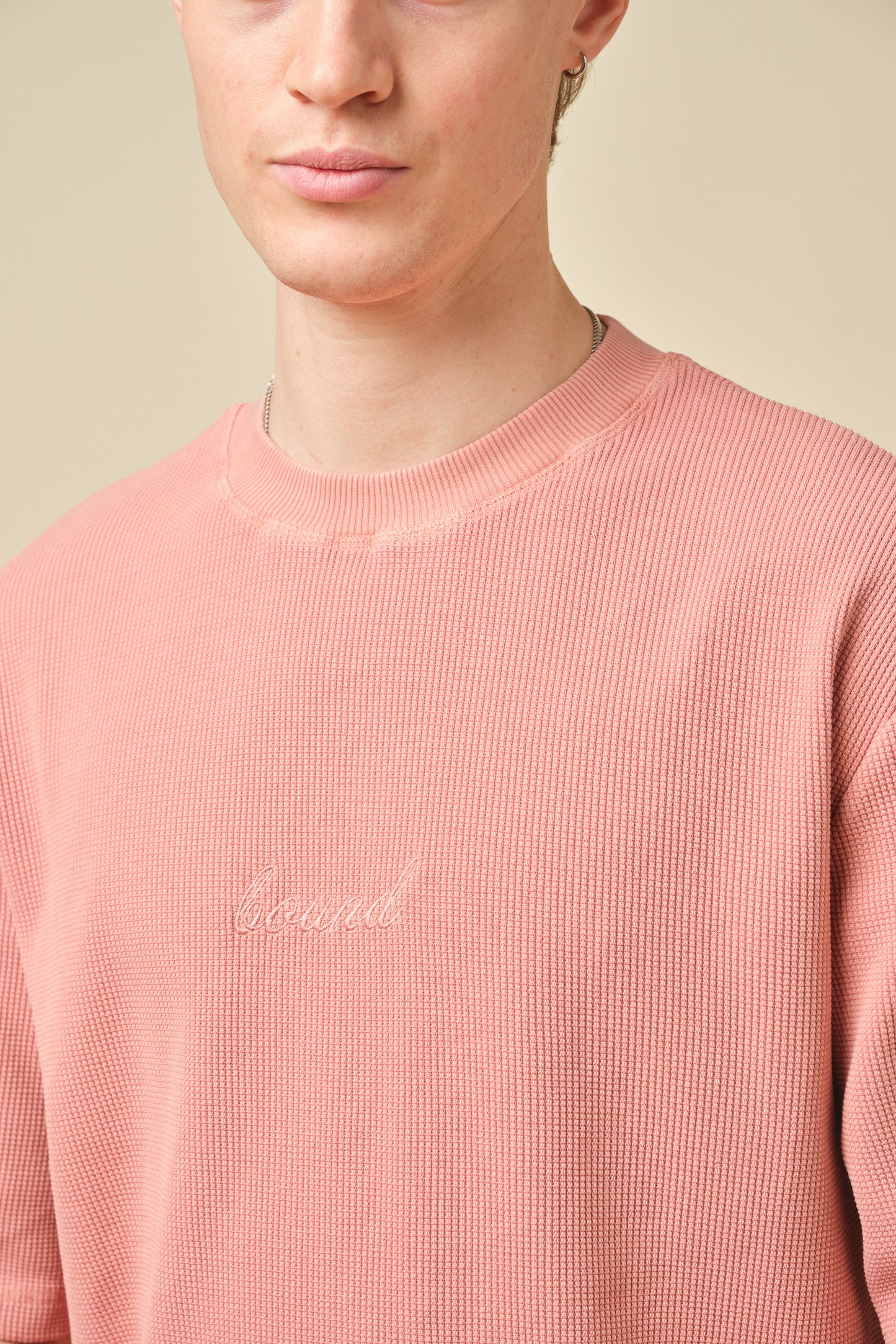 VINTAGE WASHED WAFFLE TEE - PINK