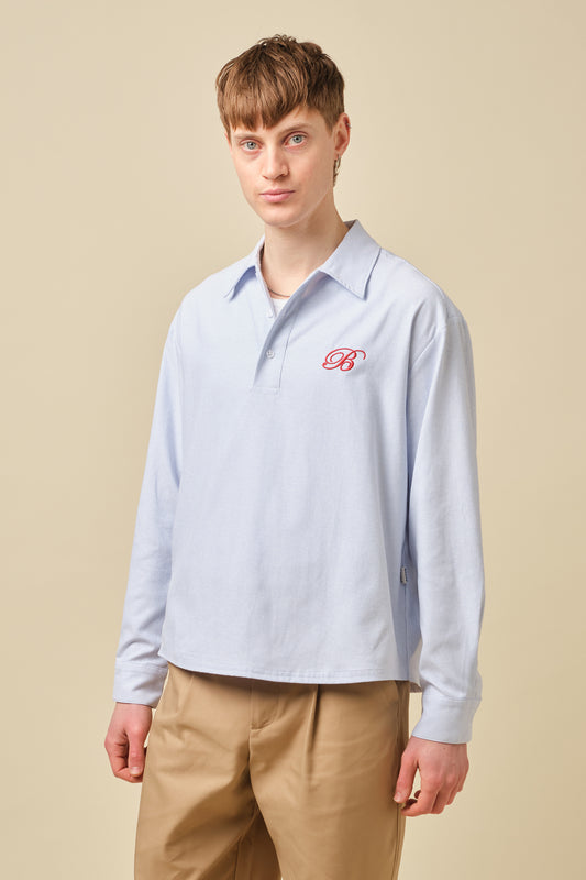 HALF BUTTON SCRIPT OXFORD SHIRT