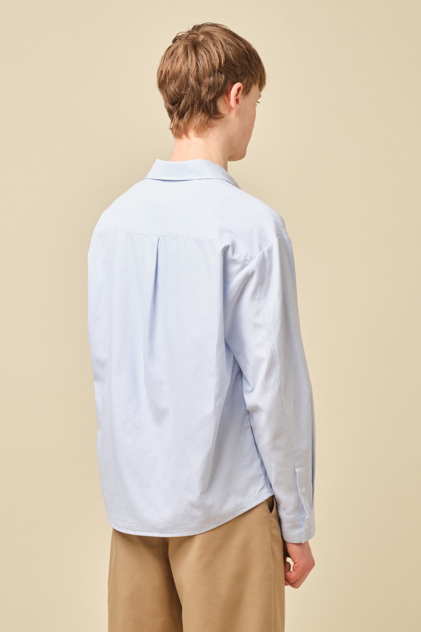 HALF BUTTON SCRIPT OXFORD SHIRT