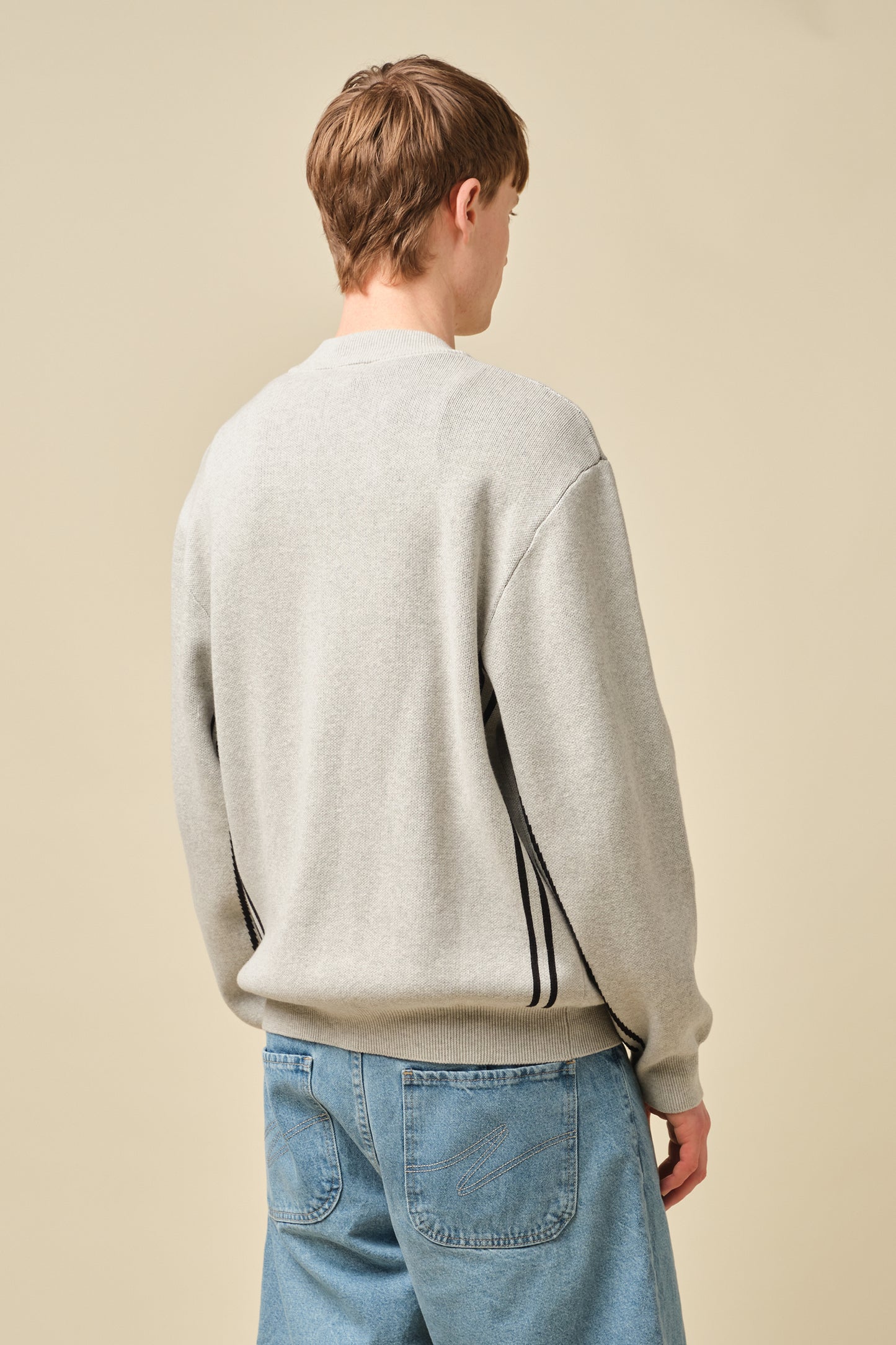 RACER KNIT ZIP TRACK JACKET - GREY