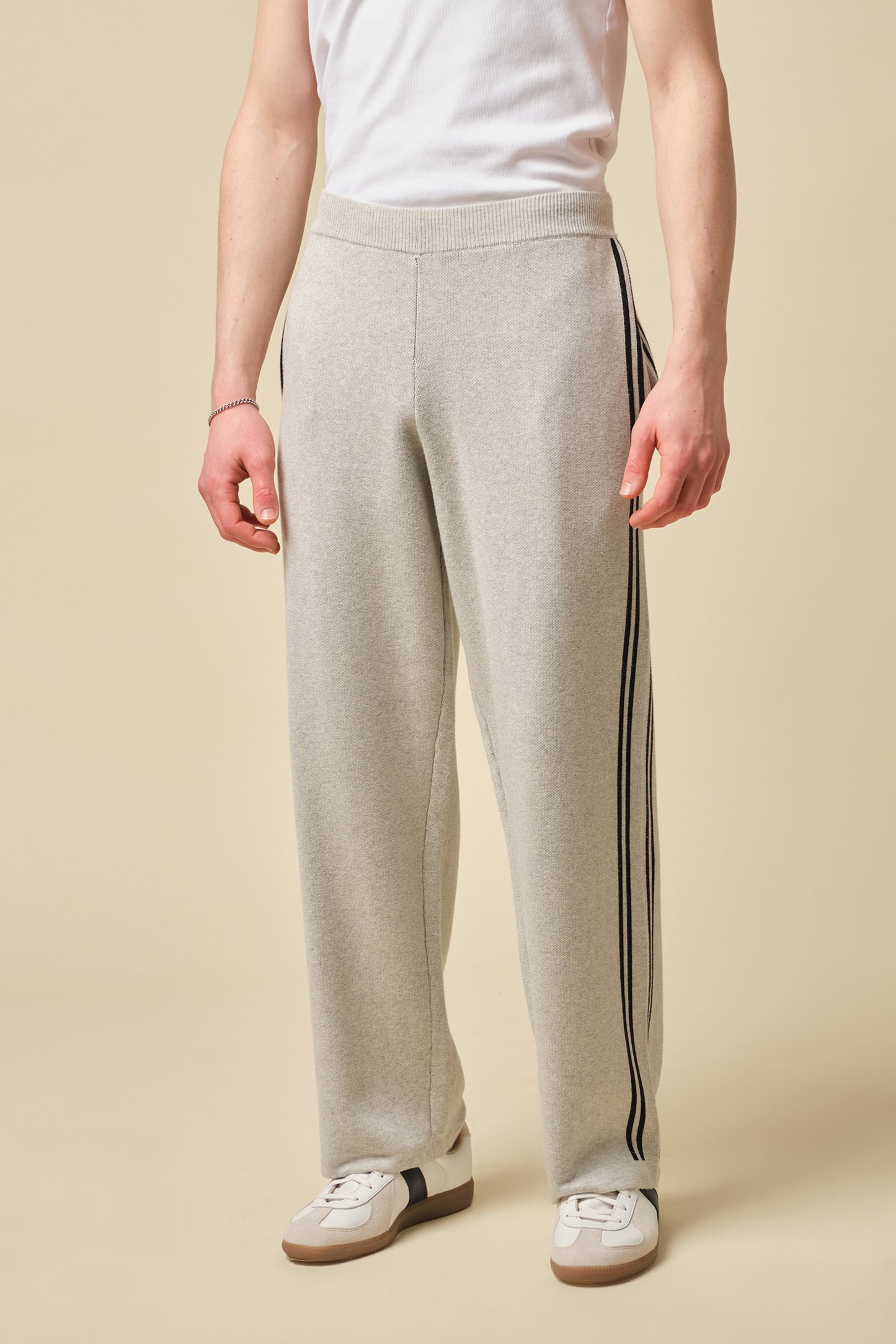 RACER KNIT CUFFLESS JOGGERS - GREY