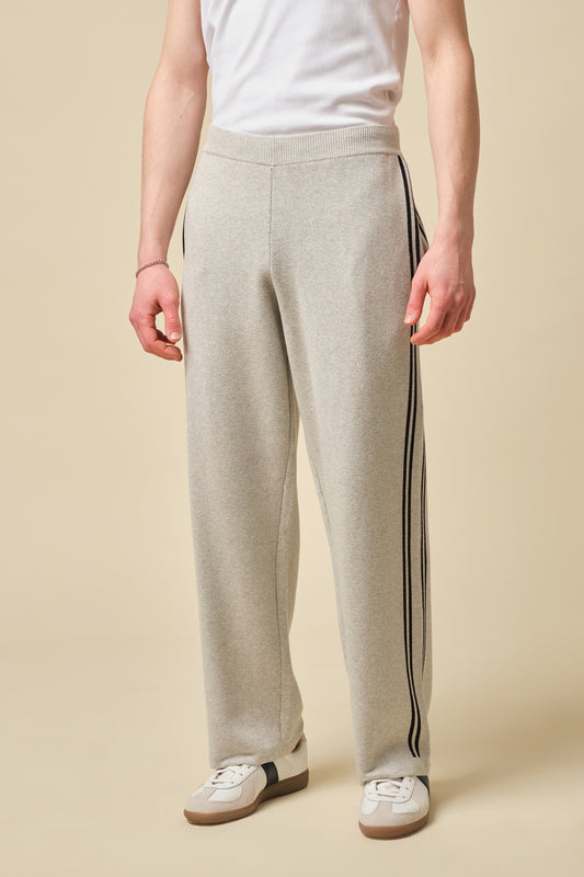 RACER KNIT CUFFLESS JOGGERS - GREY