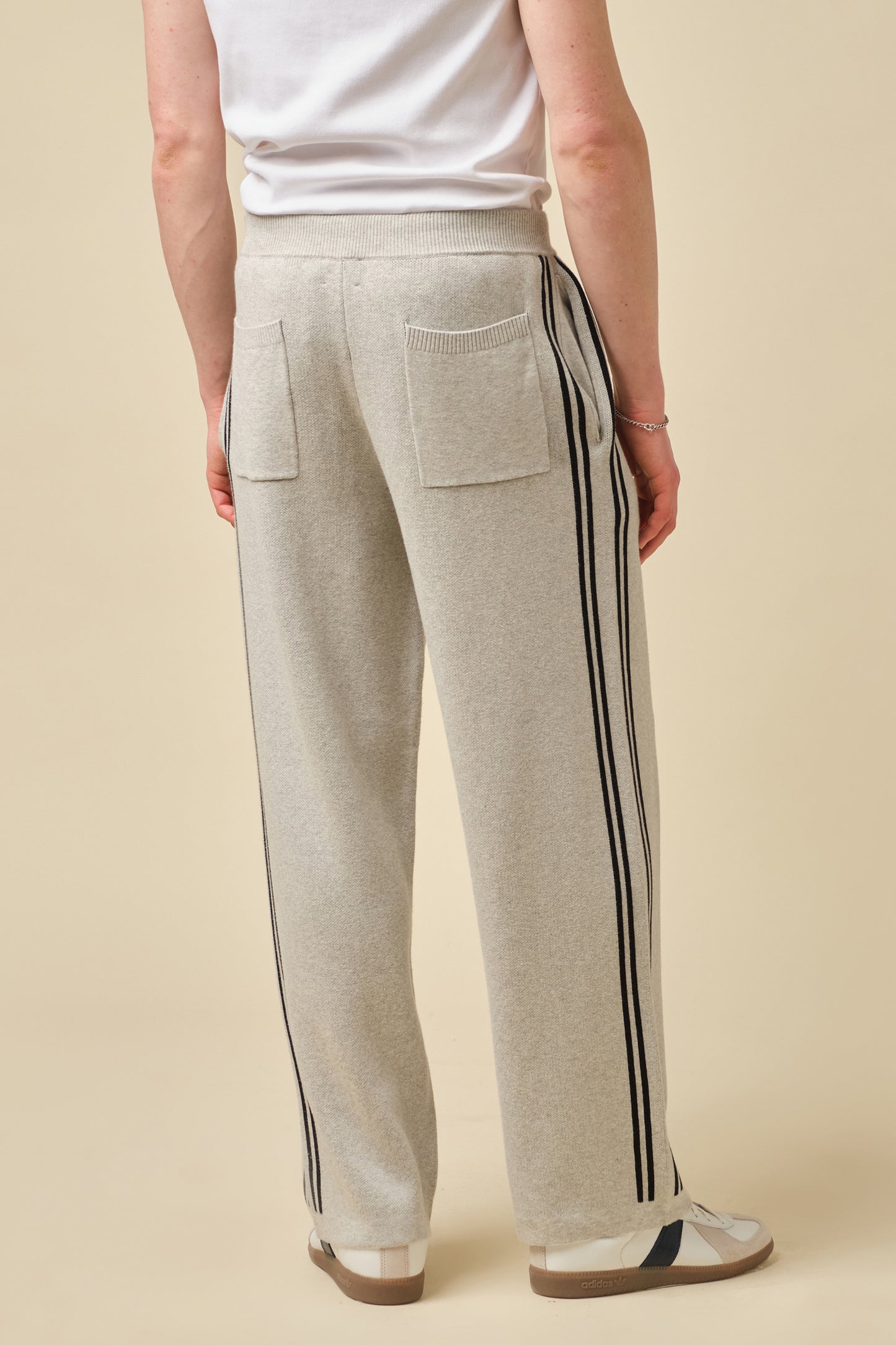 RACER KNIT CUFFLESS JOGGERS - GREY
