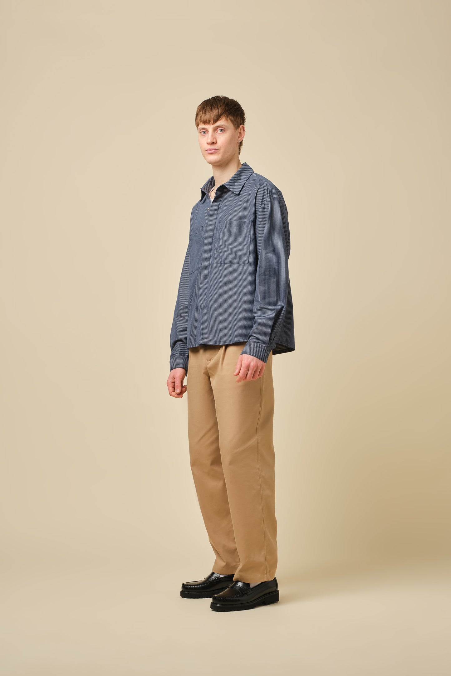 WIDE PLEATED TROUSERS - CAMEL