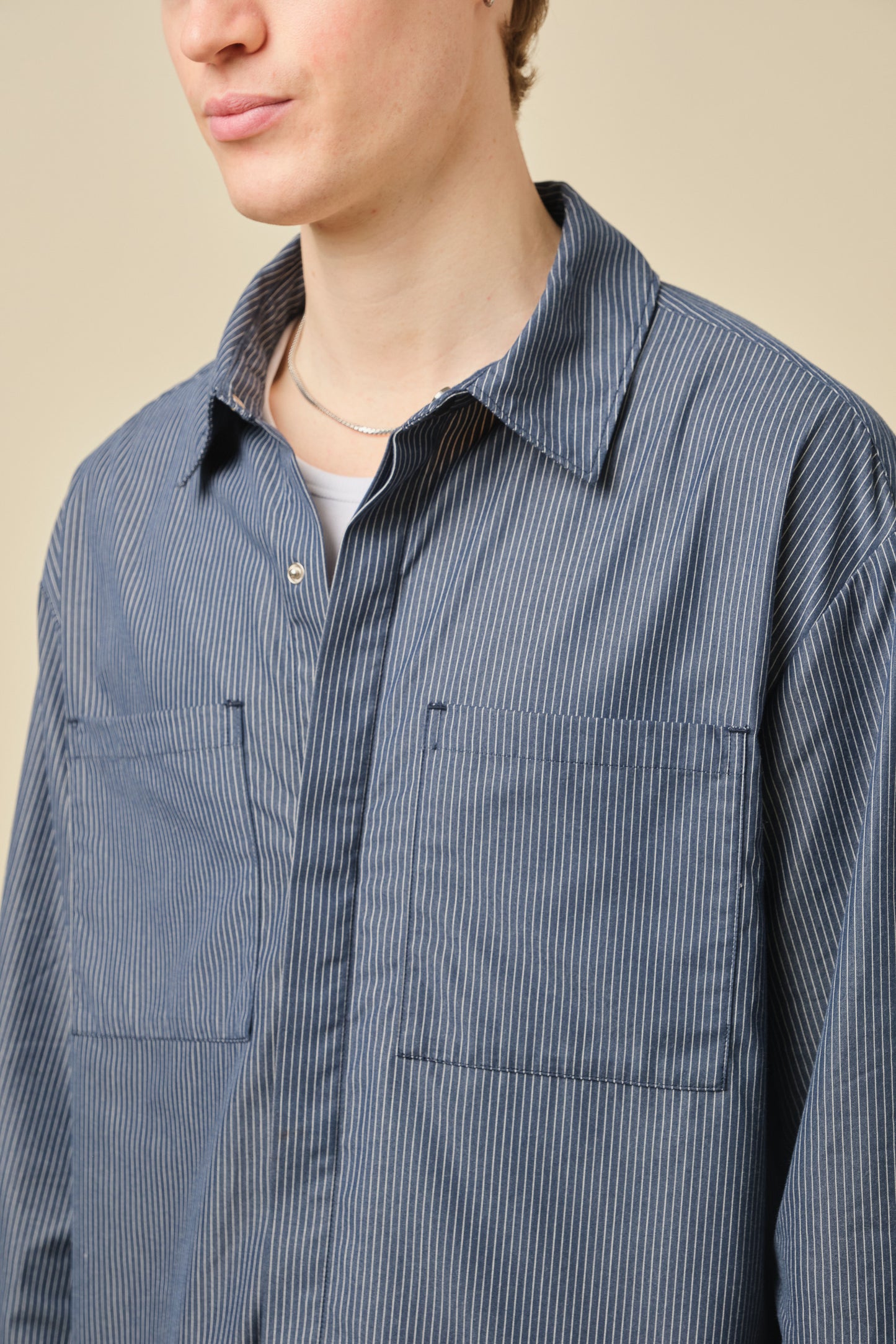 LORDELO STRIPE LONGSLEEVE SHIRT - NAVY