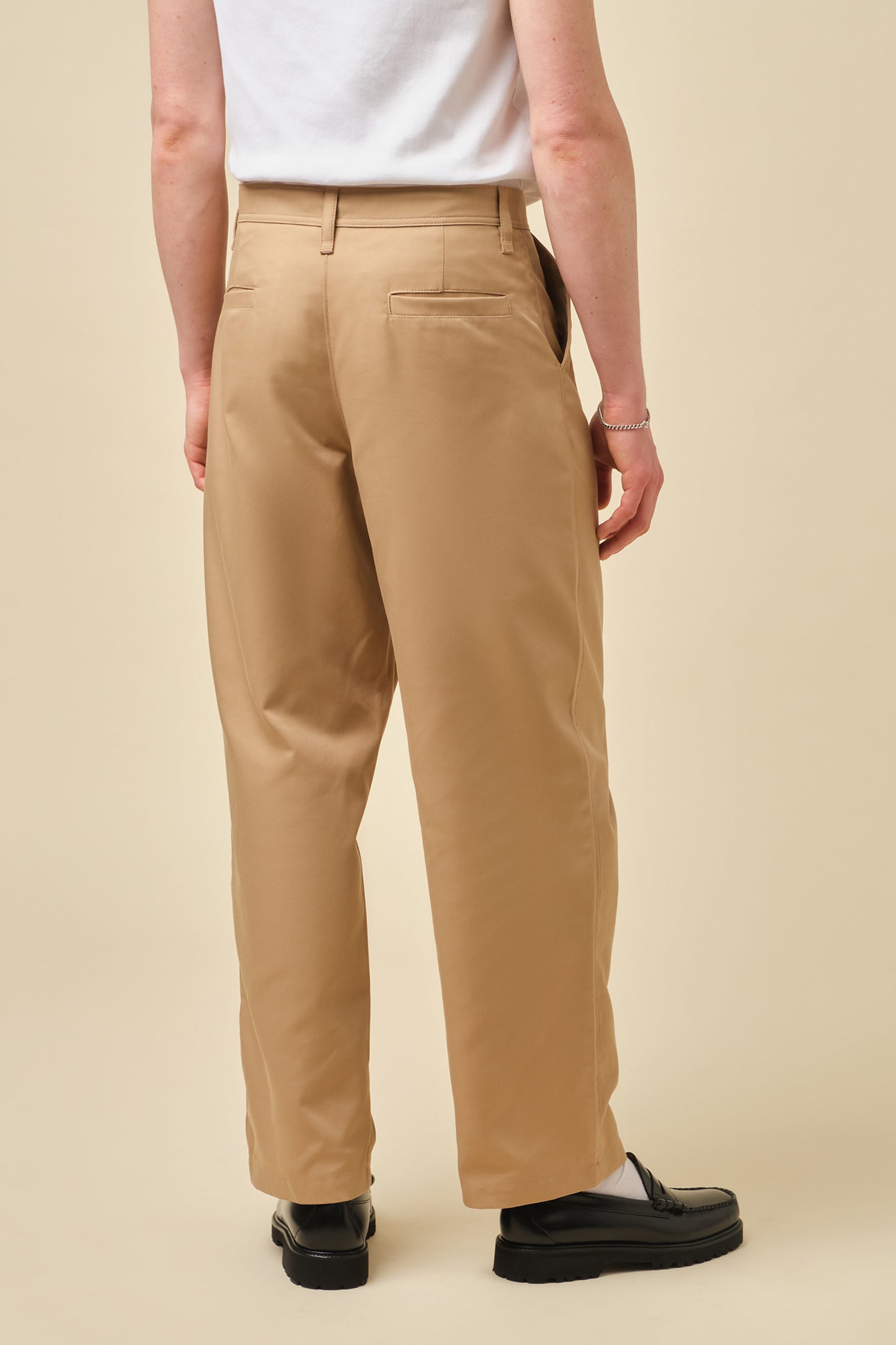 WIDE PLEATED TROUSERS - CAMEL
