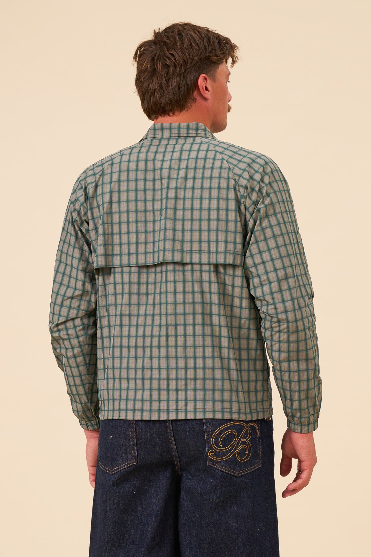 BOTHA CHECK TRACK JACKET - GREEN