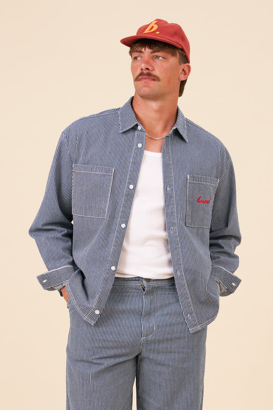 BOTHA STRIPE DENIM SHIRT- NAVY