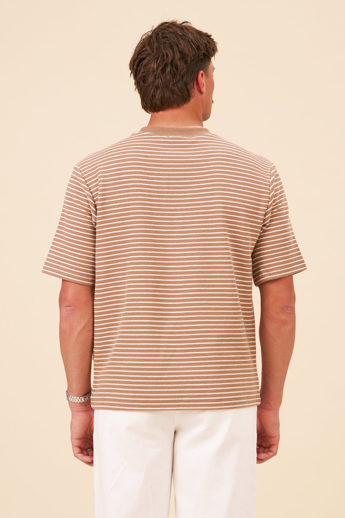BOTHA STRIPE TEE - KHAKI