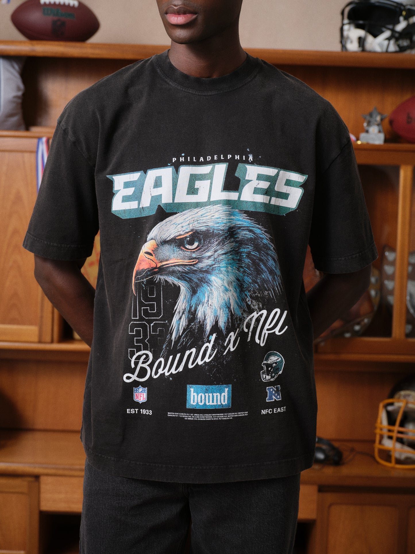 EAGLES RETRO TEE - VINTAGE WASHED BLACK