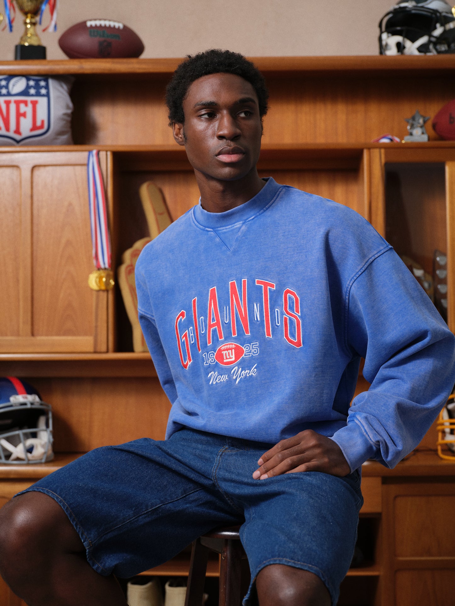 GIANTS VINTAGE WASHED SWEATER - BLUE