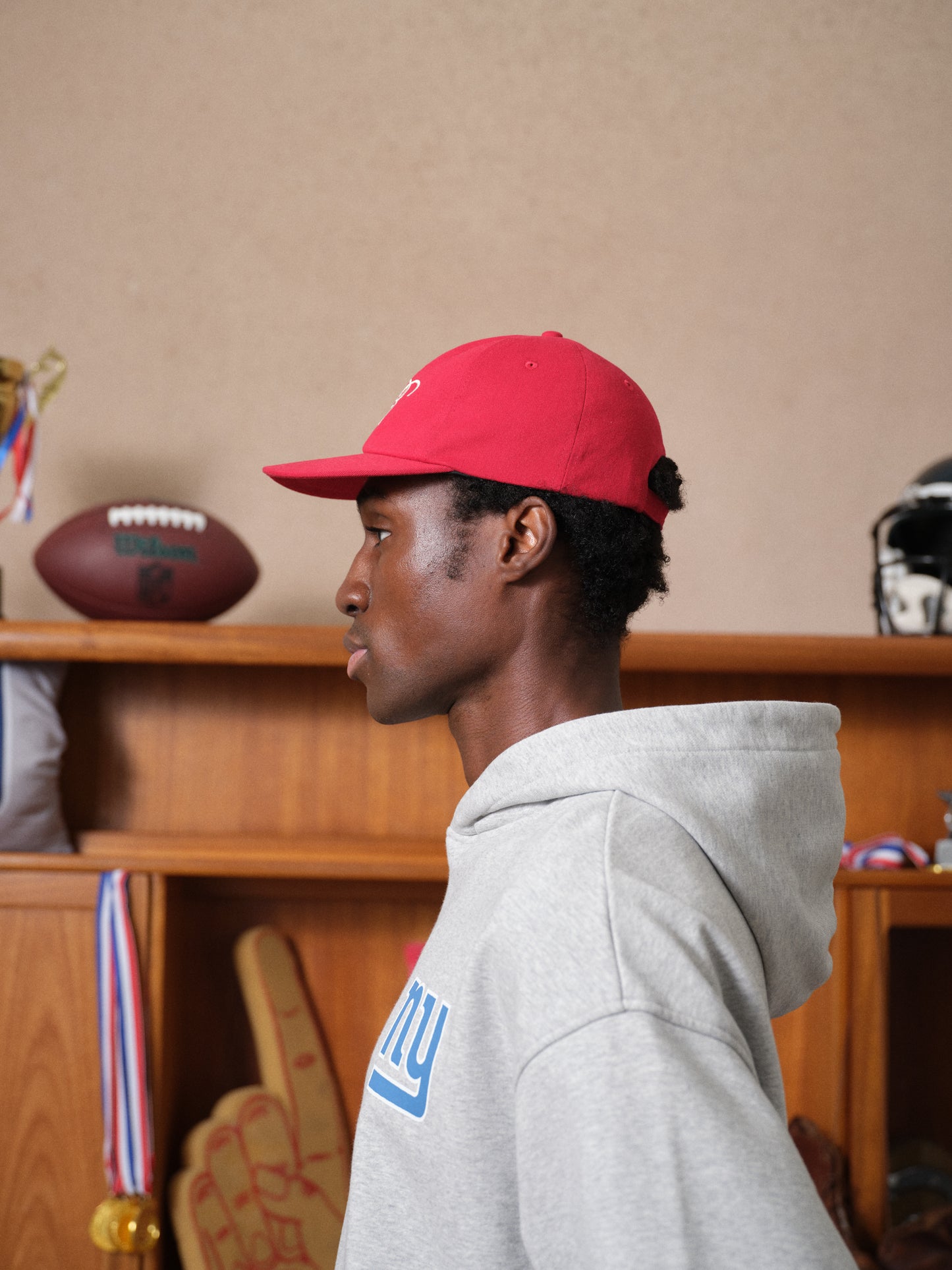 SCRIPT EMBROIDERED 6 PANEL CAP - CARDINAL RED