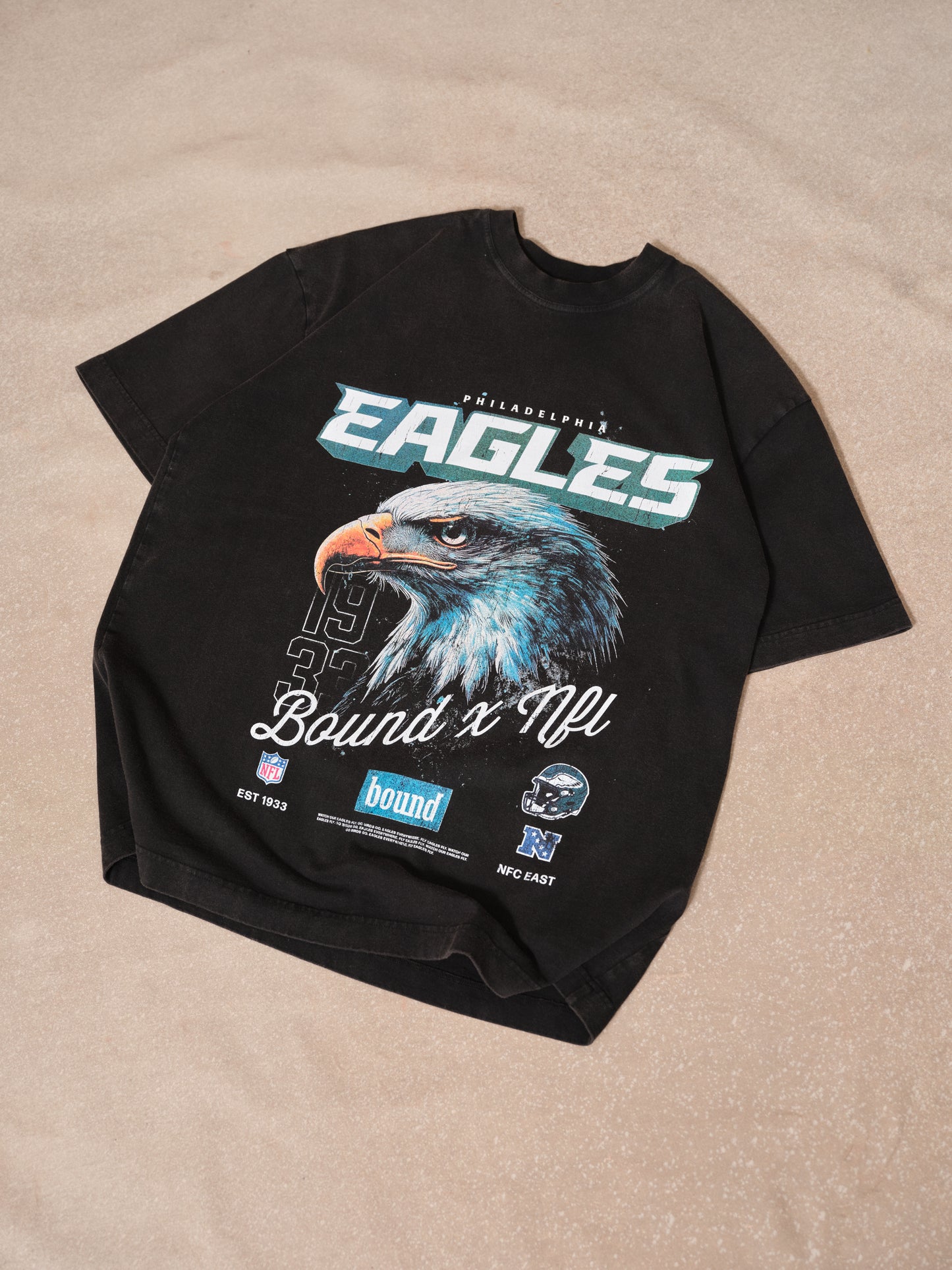 EAGLES RETRO TEE - VINTAGE WASHED BLACK