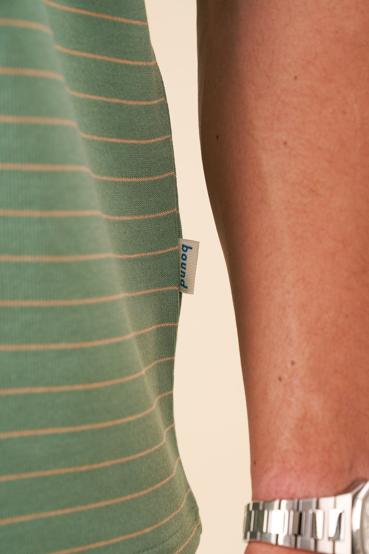 BOTHA STRIPE TEE - GREEN/PINK