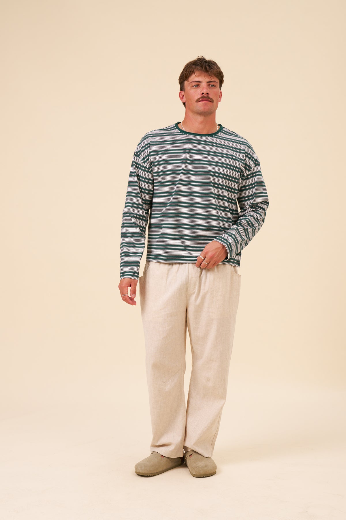 BOTHA STRIPE LONGSLEEVE TEE - GREEN