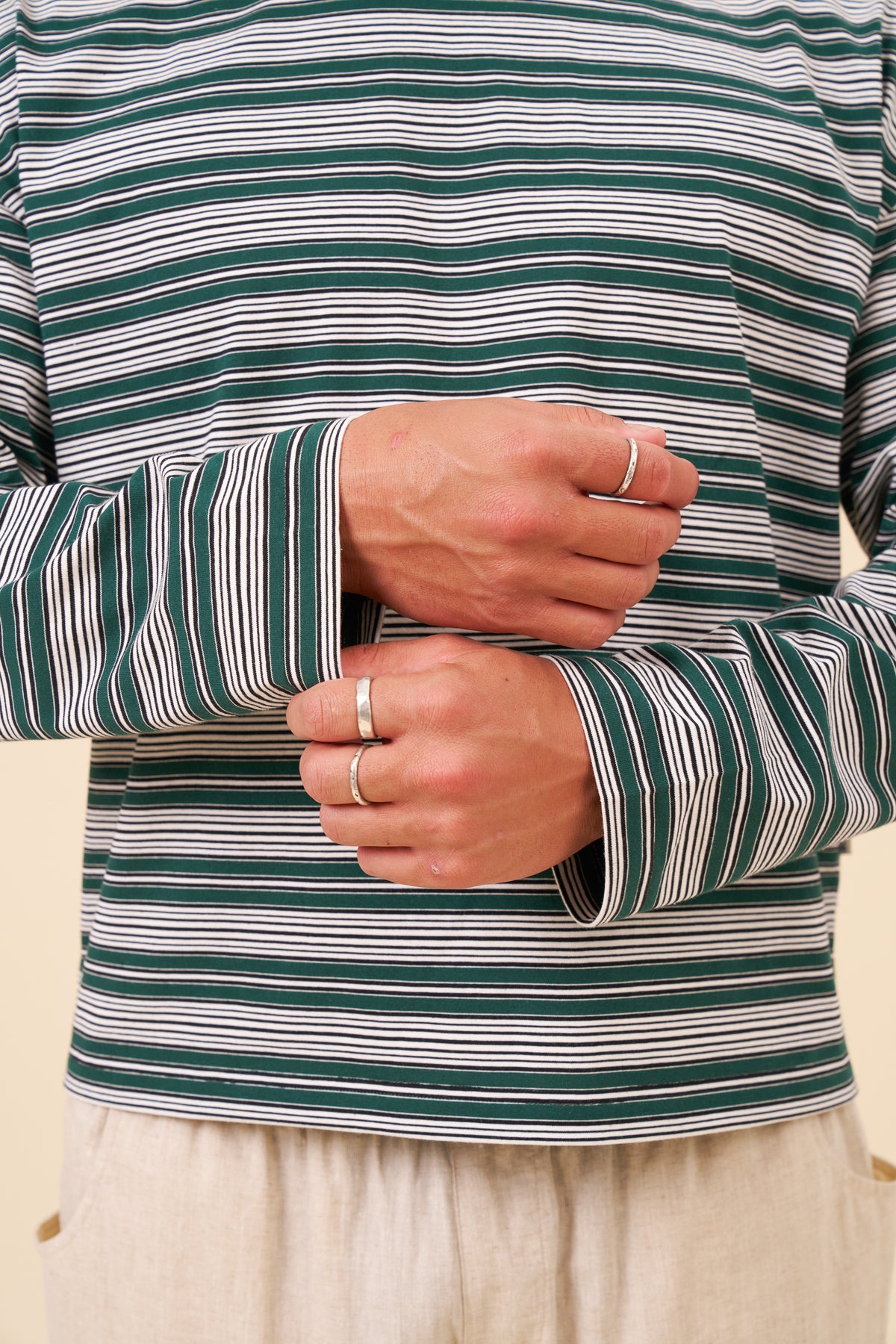 BOTHA STRIPE LONGSLEEVE TEE - GREEN