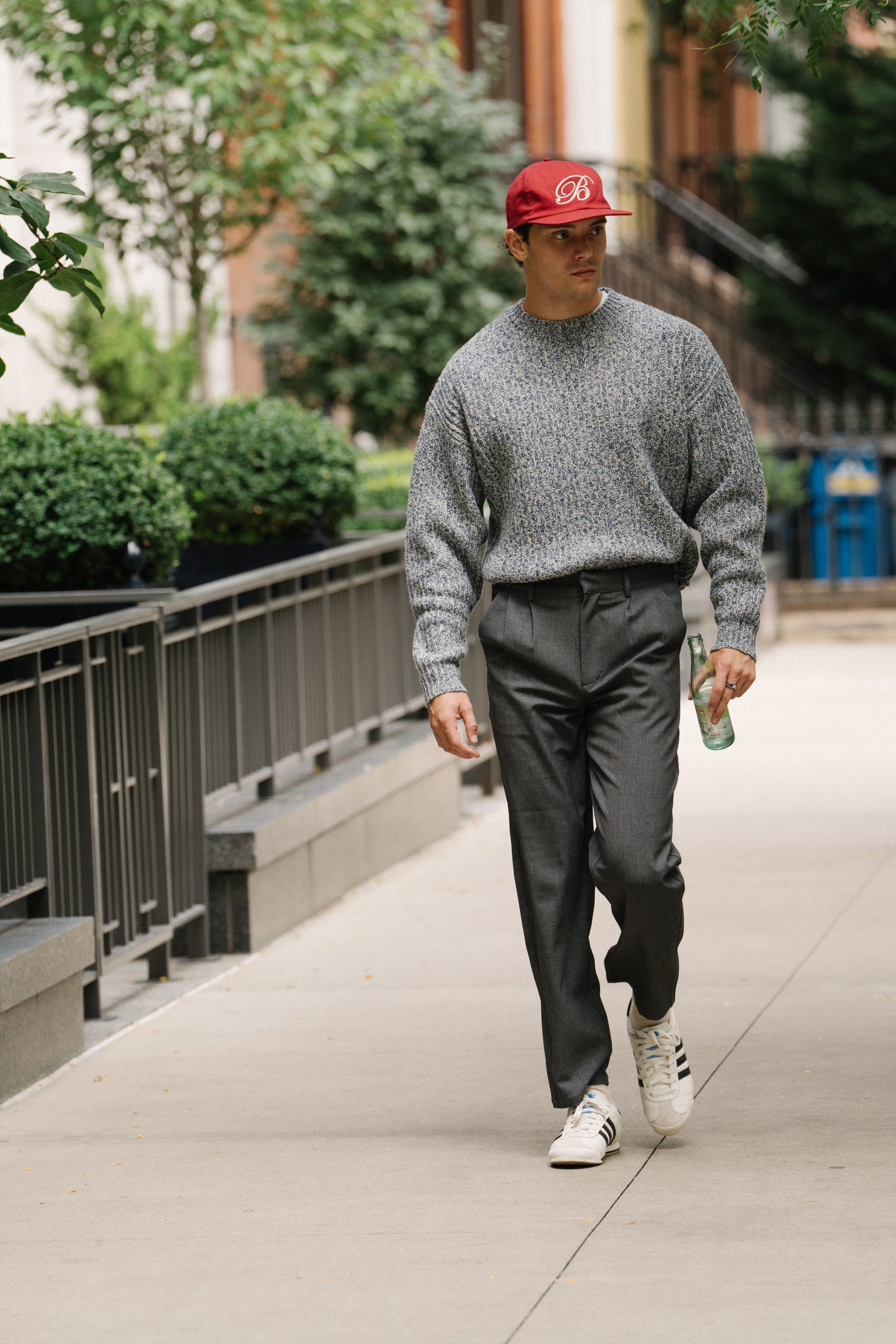 TAPERED DOUBLE PLEAT TROUSER GREY – bound