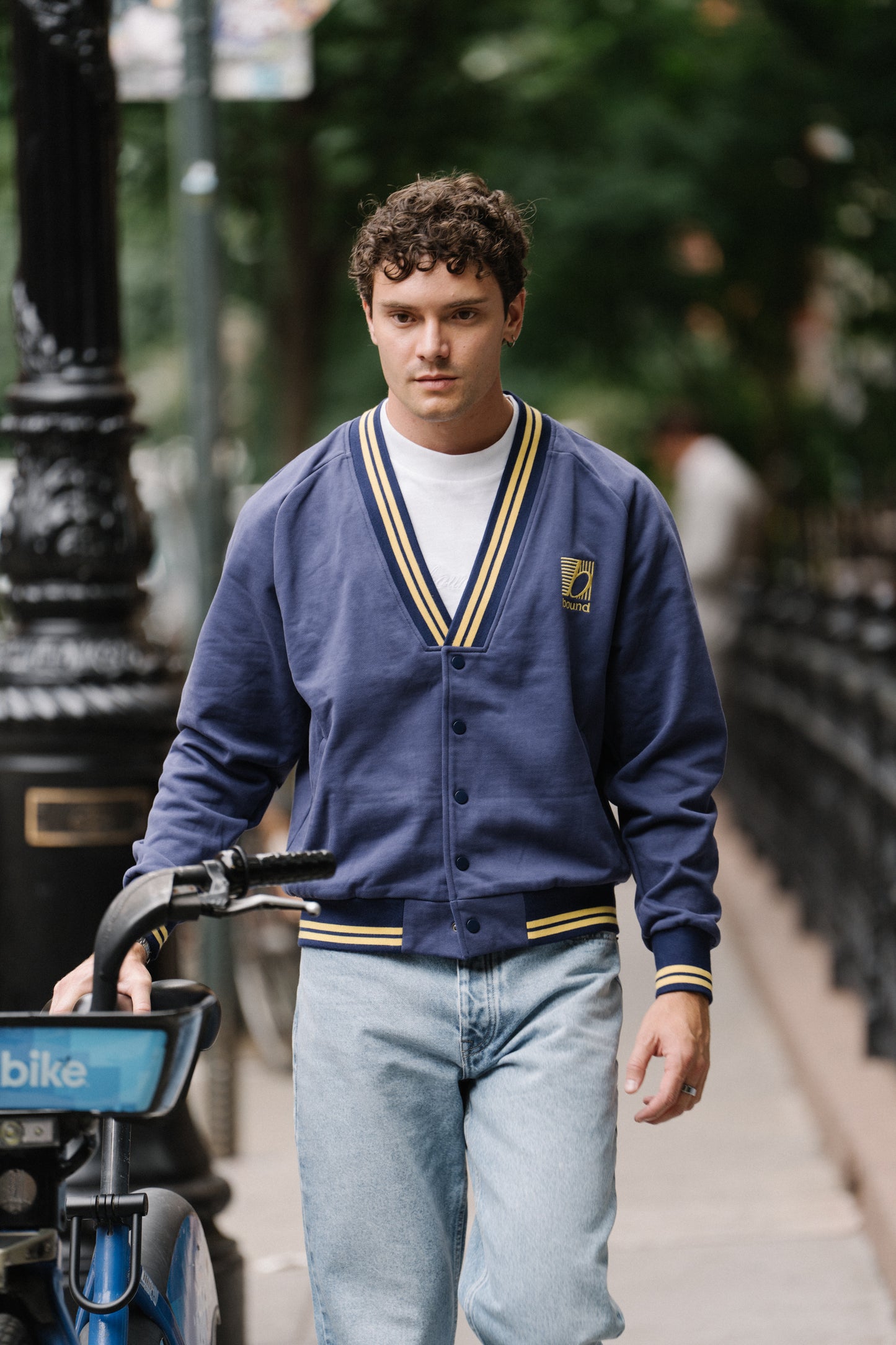 BERKELEY VARSITY CARDIGAN - NAVY / YELLOW