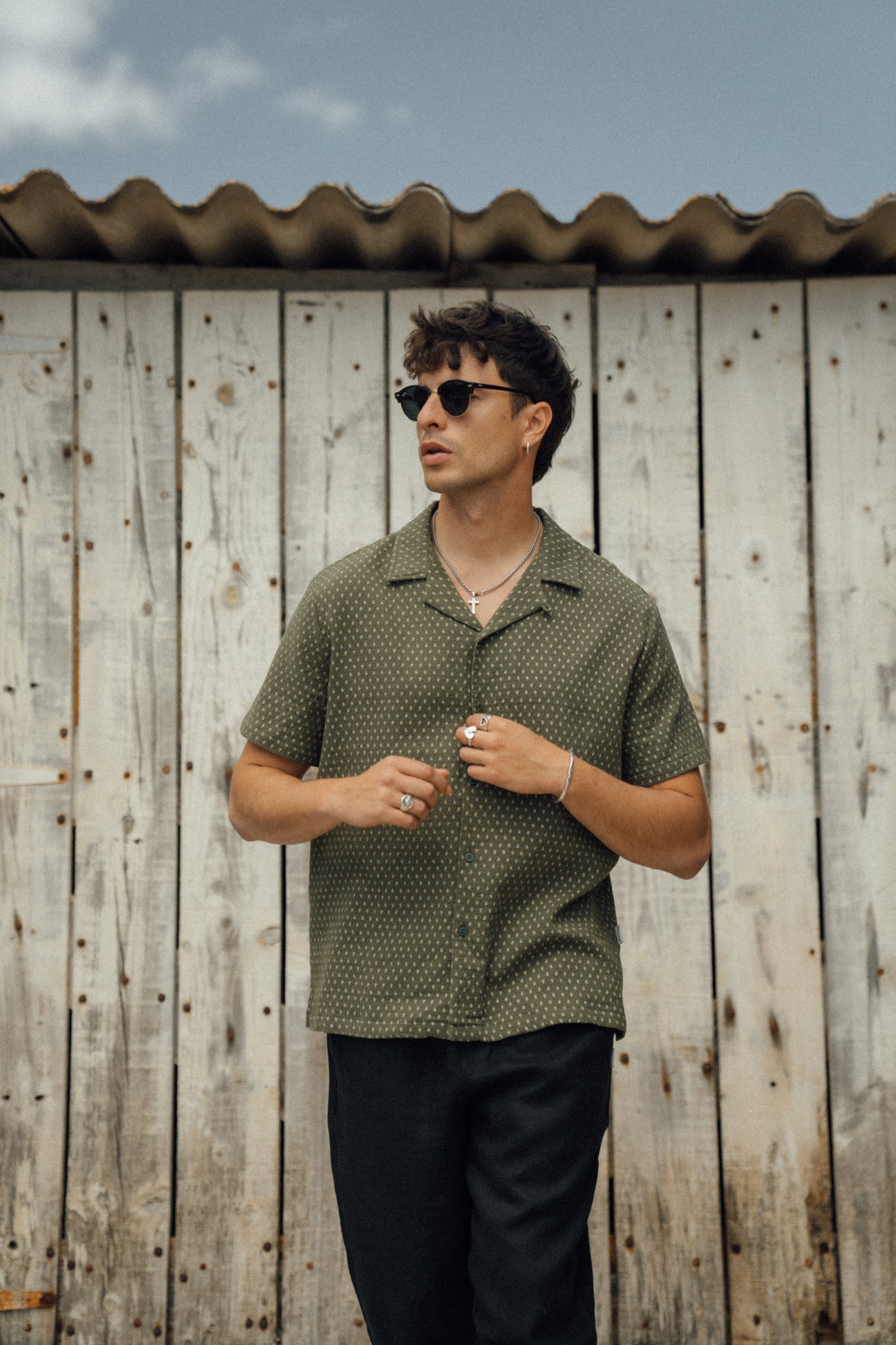 PAISLEY CUBAN SS SHIRT - SAGE