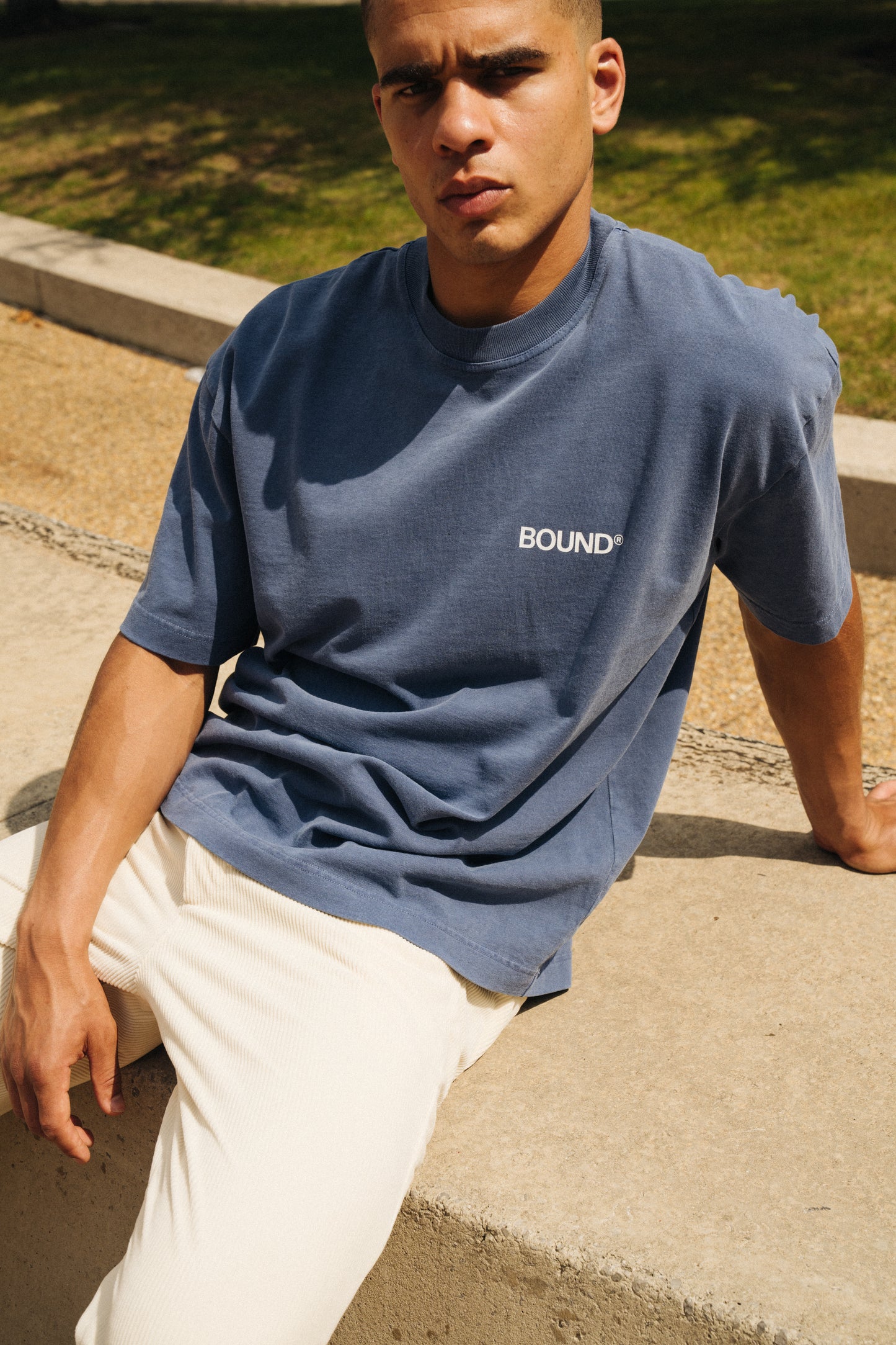 INDUSTRY FIRST TEE - WASHED LIGHT NAVY