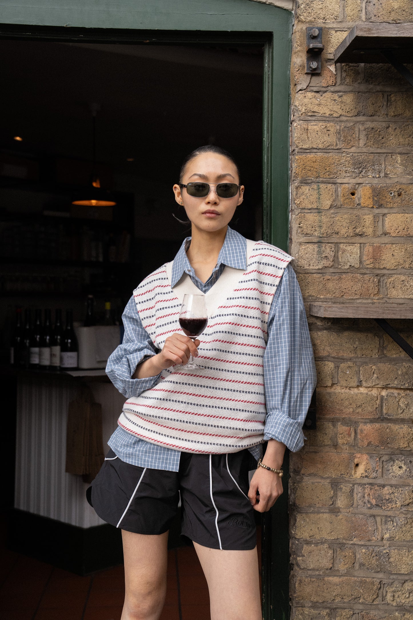 FREDDIE OCEAN CHECK BOXY COTTON SHIRT