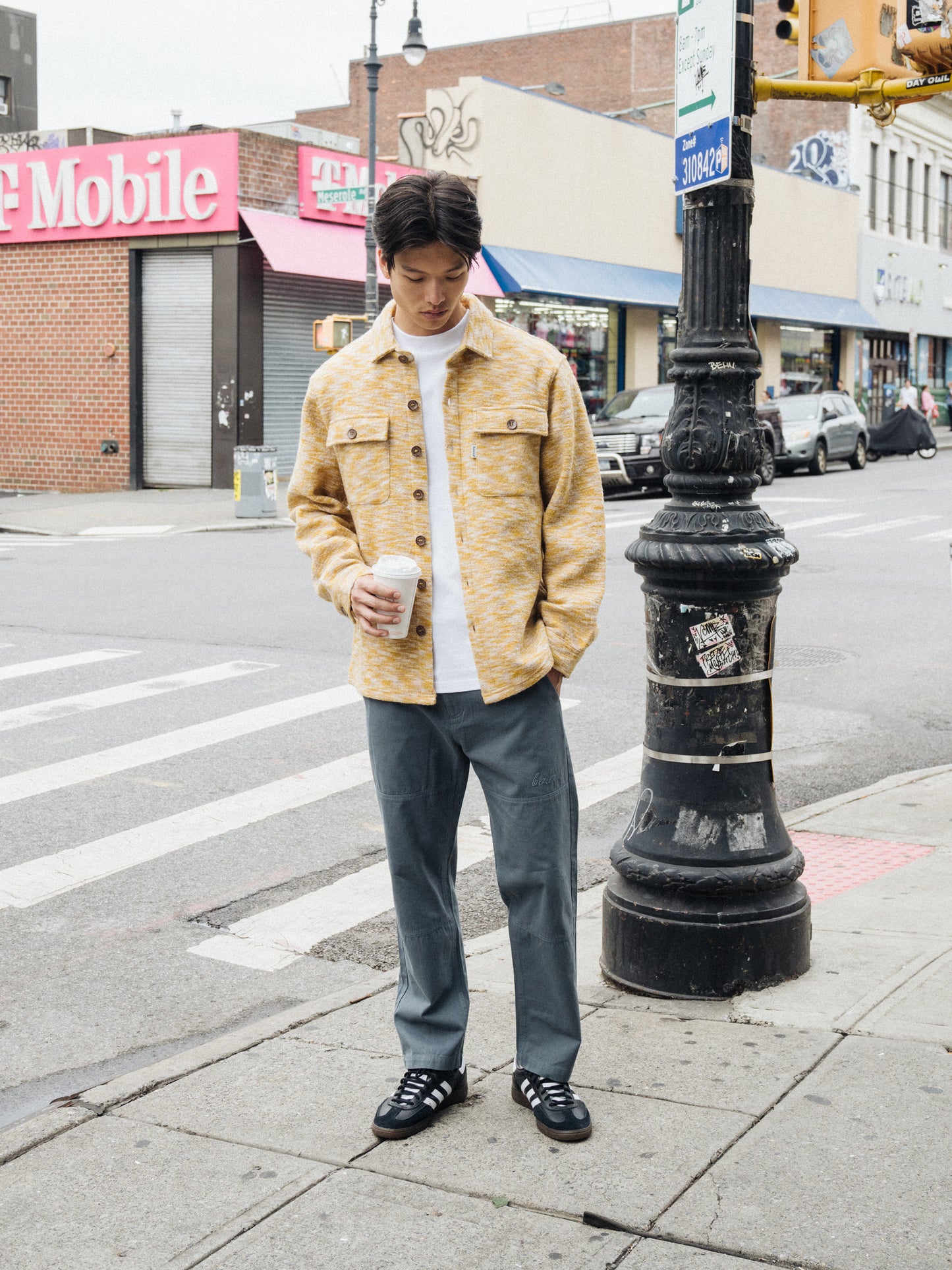 MARBLE WOOL OVERSHIRT - MUSTARD