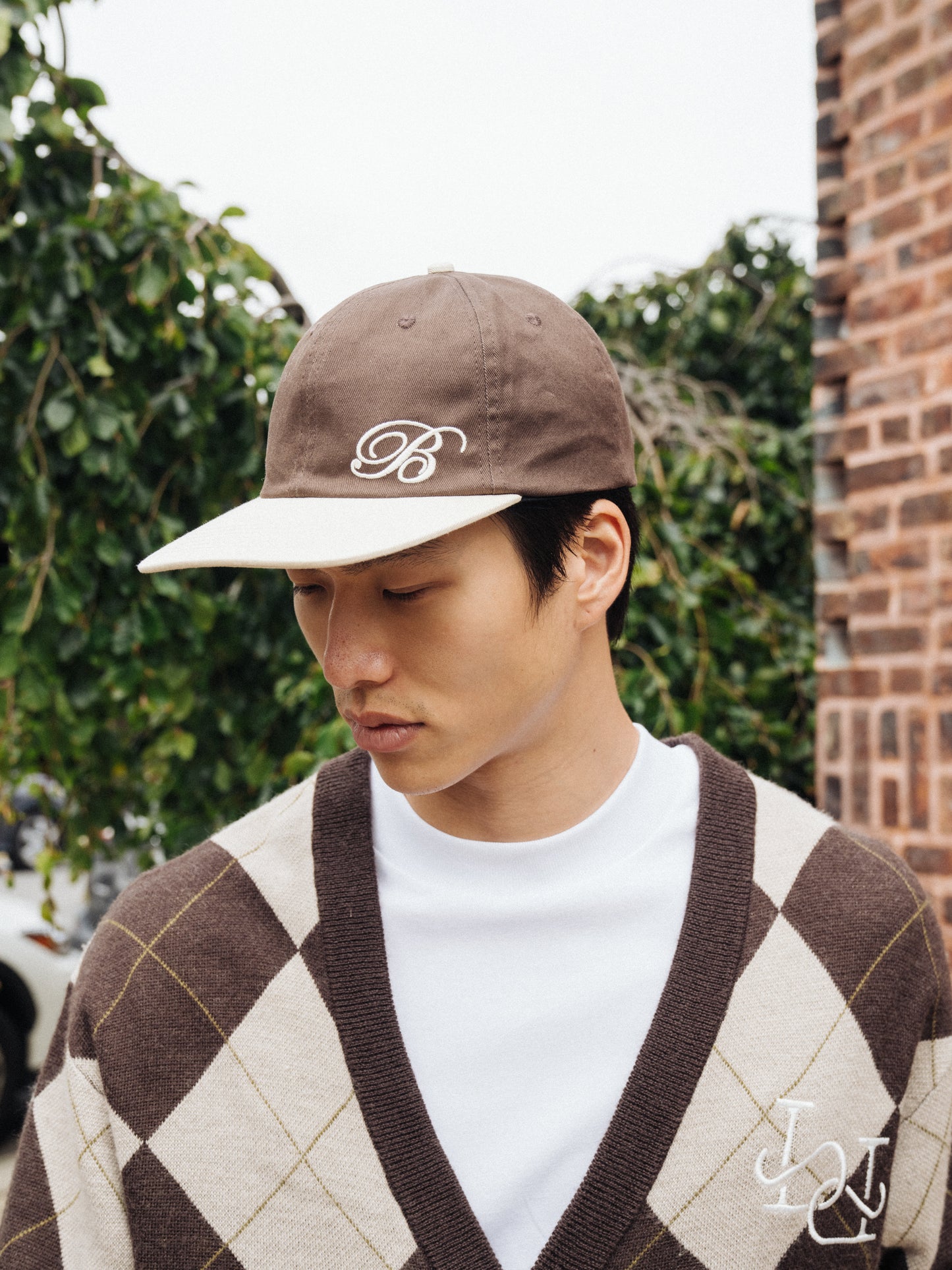 SIGNATURE 6 PANEL CAP - BROWN / CREAM