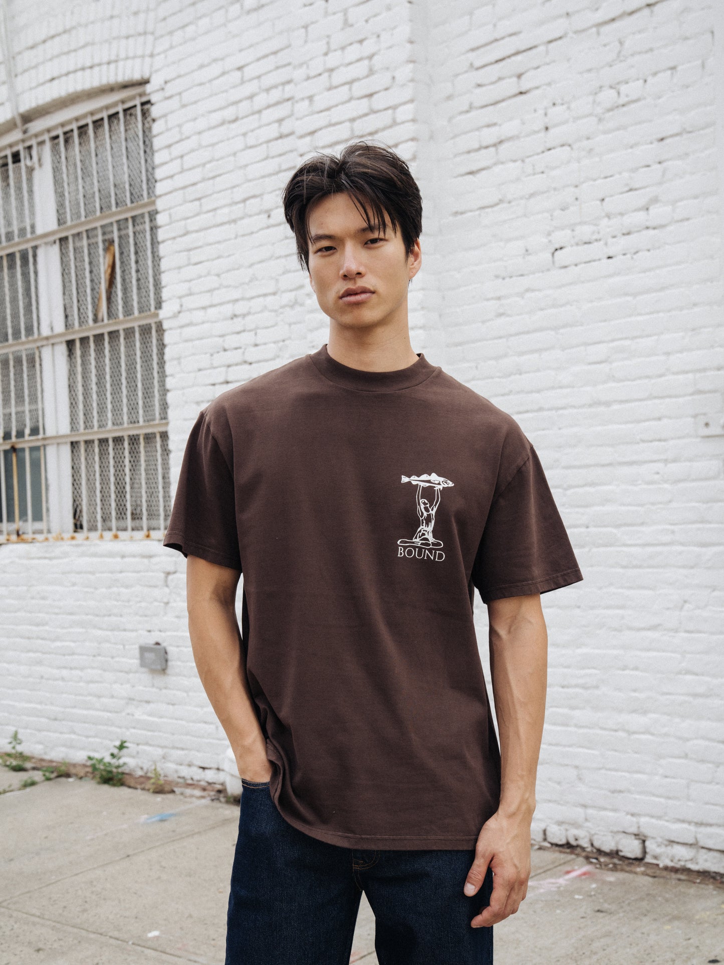 MARISSA ANGLING TEE - BROWN