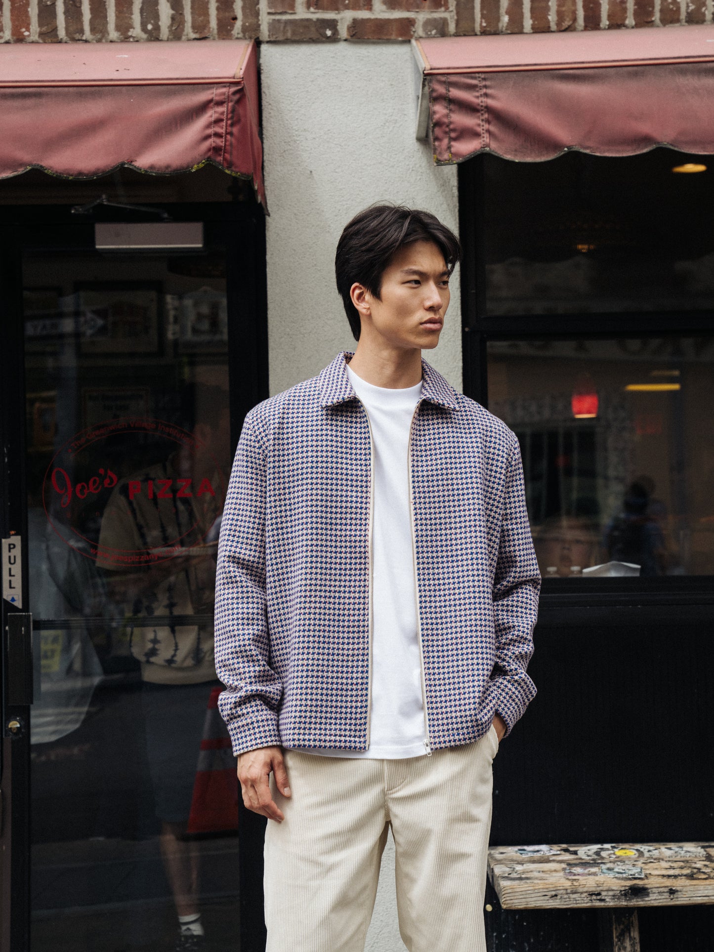 SUTTON DOGTOOTH ZIP OVERSHIRT